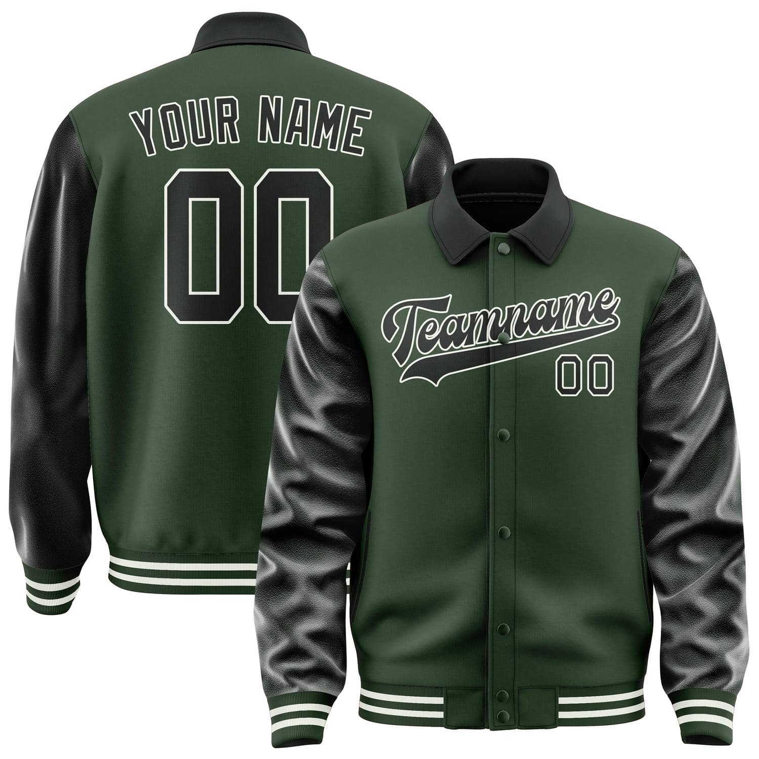 Custom Dark Green Black Jacket