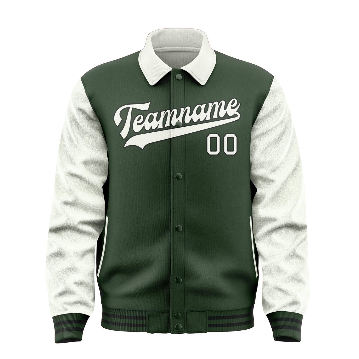 Custom Dark Green White Jacket