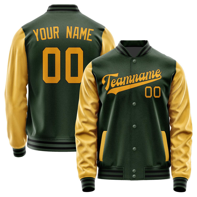 Custom Dark Green Yellow Jacket JA0606190617B31719