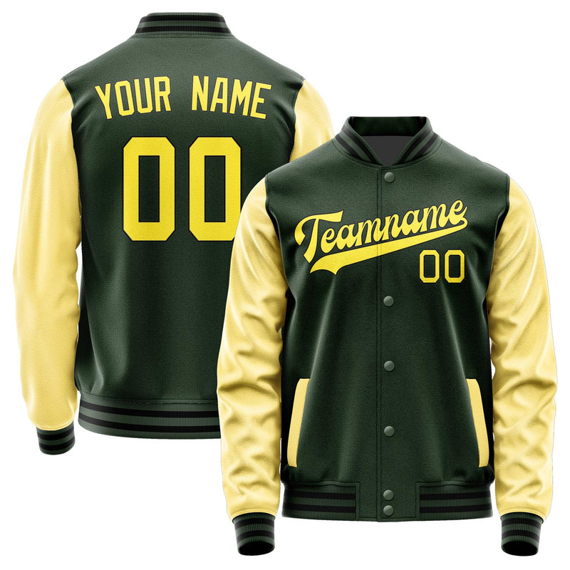 Custom Dark Green Light Yellow Jacket JA0606260617B31726