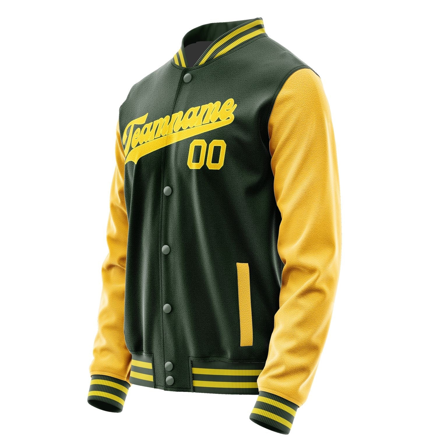 Custom Dark Green Gold Jacket JA0606300626B32630