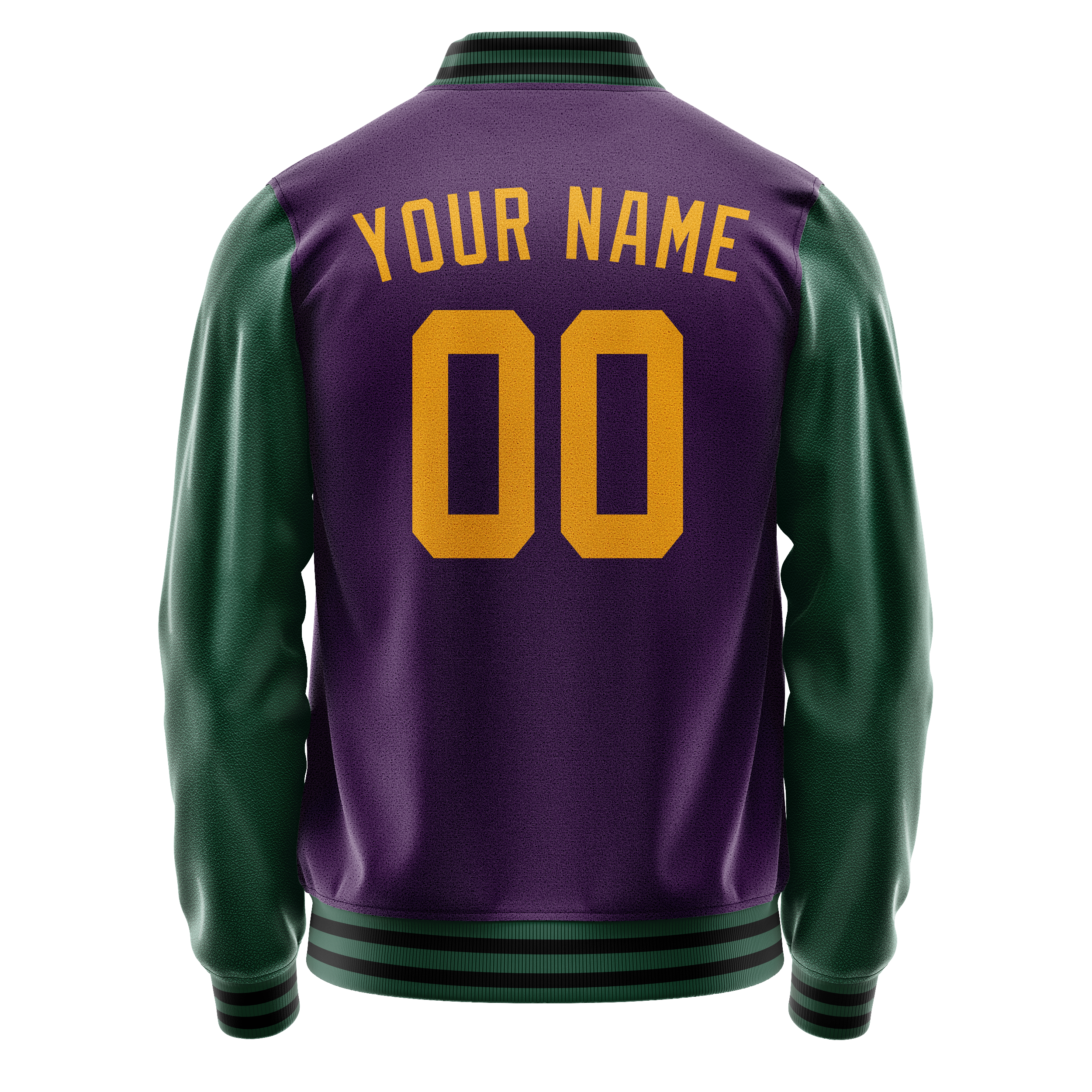 Custom Purple Kelly-Green Solid Color Varsity Letterman Jacket JA02240617KZ356