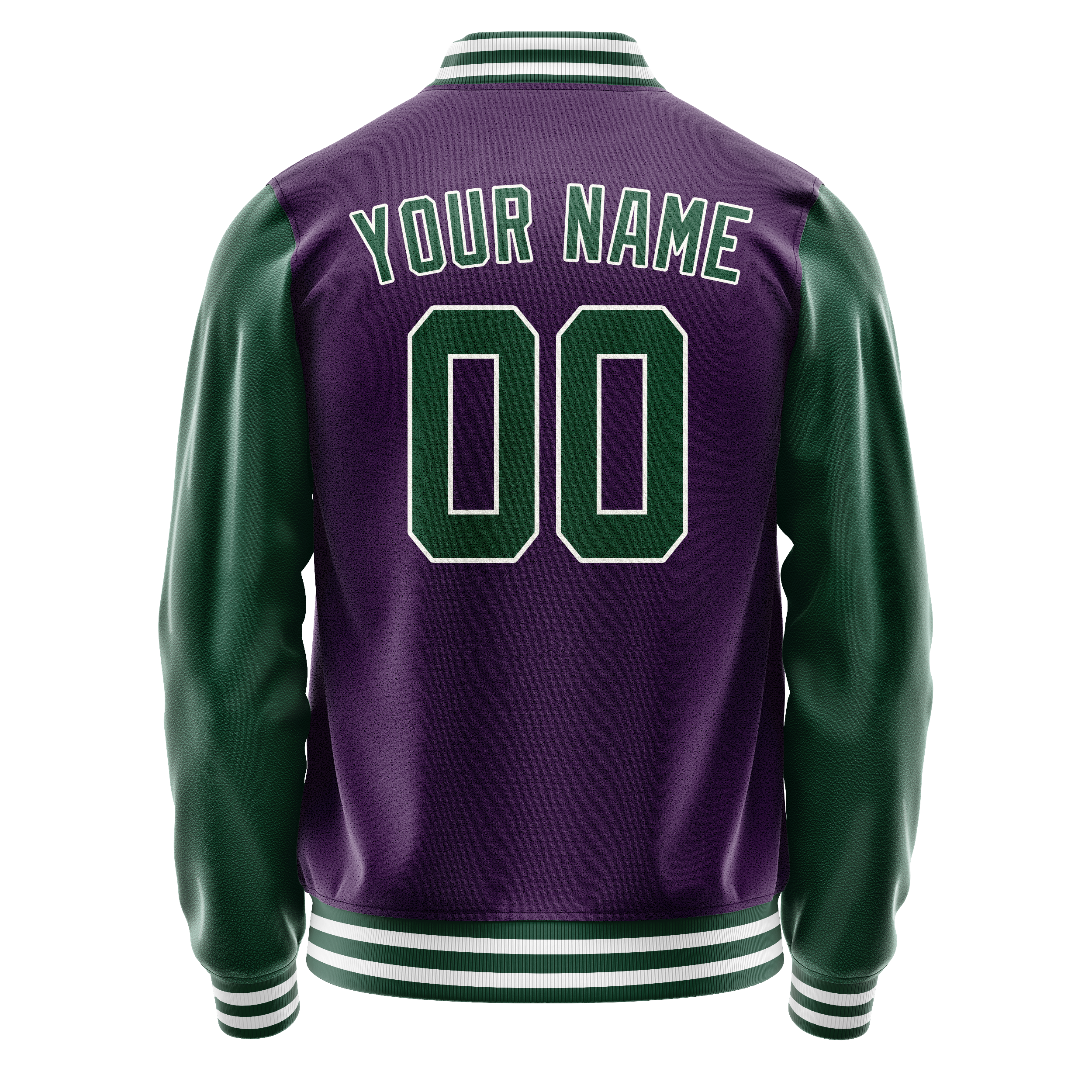Custom Purple Kelly-Green Solid Color Varsity Letterman Jacket JA02240617KZ379
