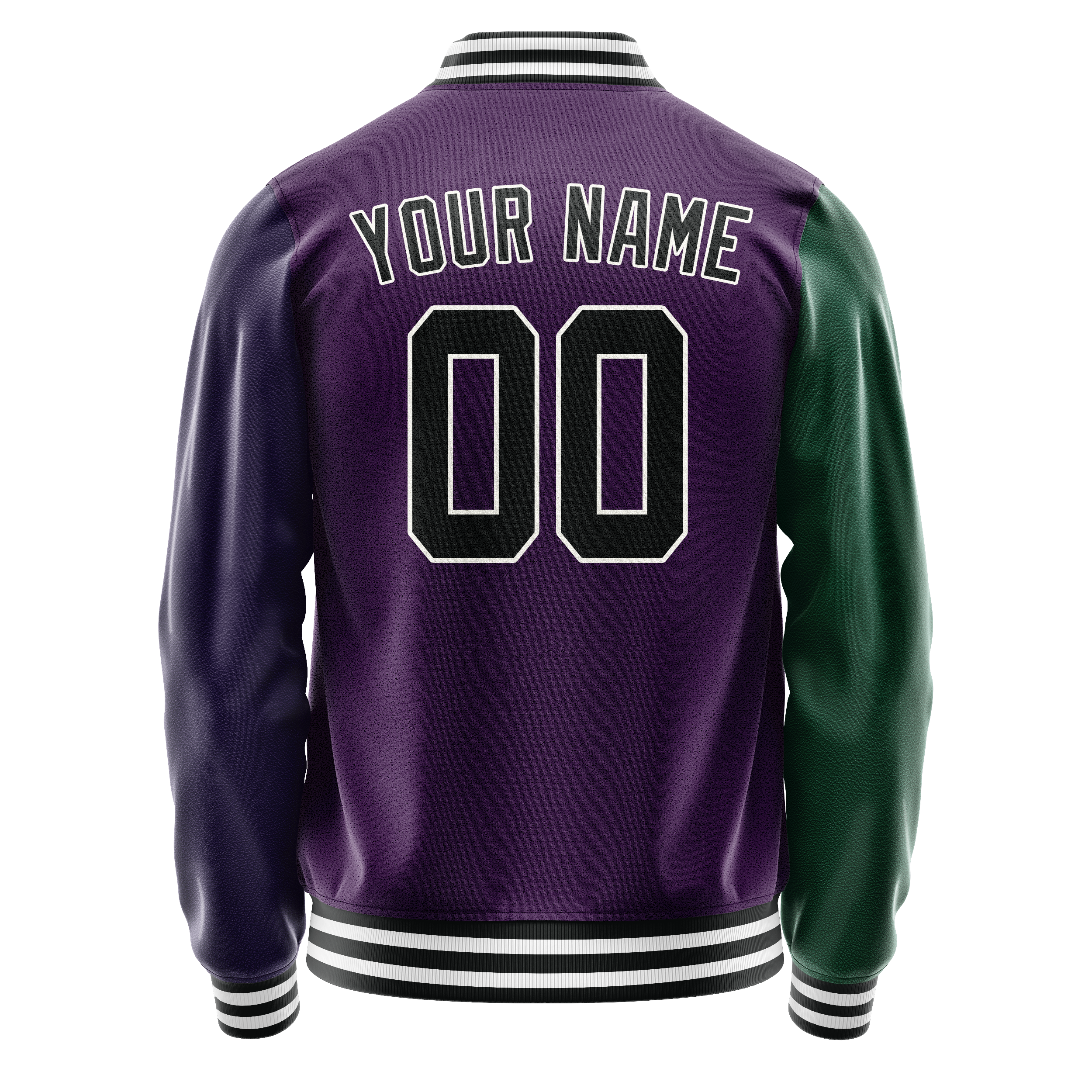 Custom Purple Kelly-Green Split Varsity Letterman Jacket JA02240617KZ358