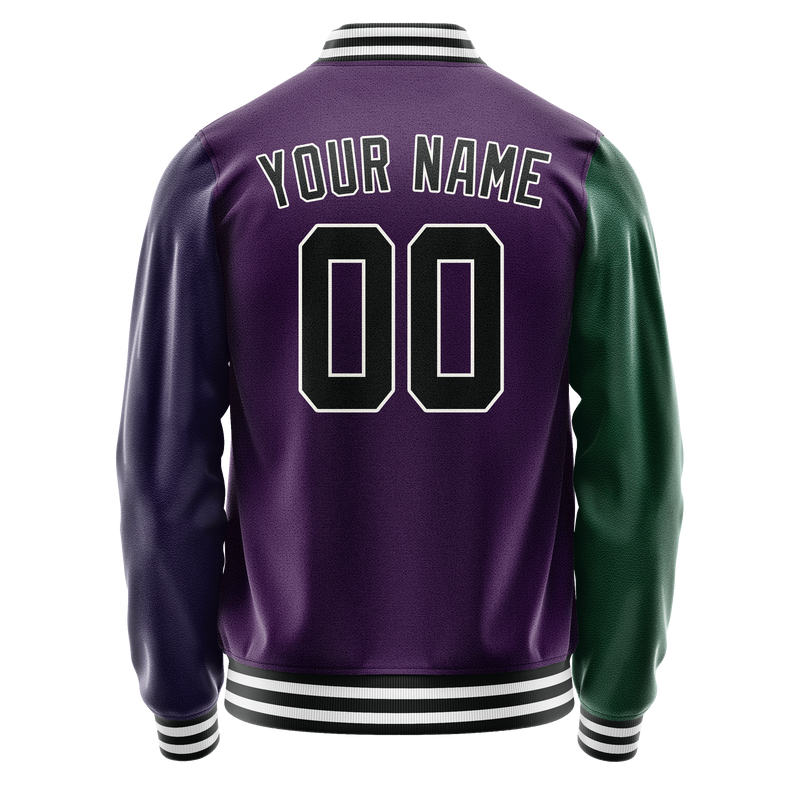 Custom Purple Kelly-Green Split Varsity Letterman Jacket JA02240617KZ358
