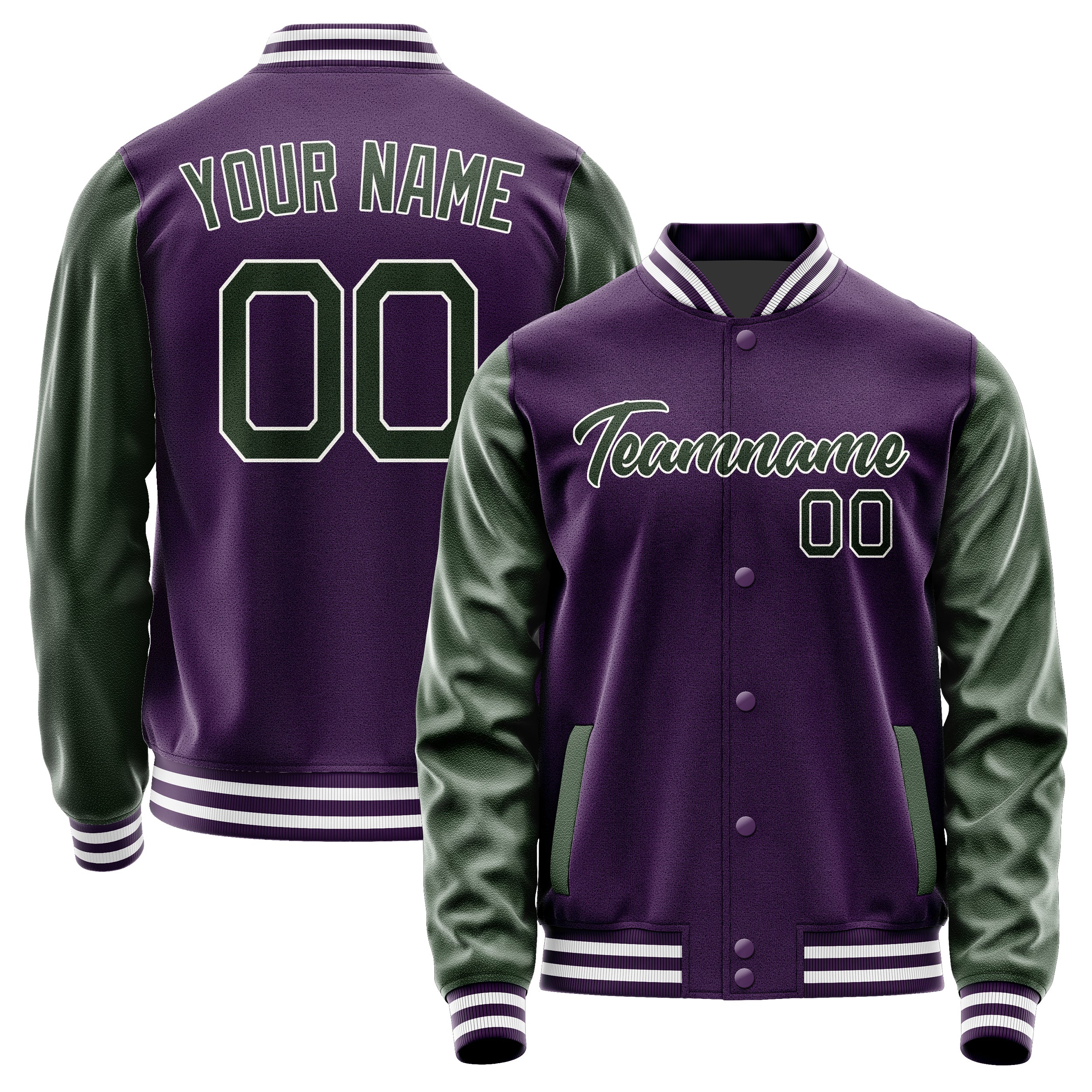 Custom Purple Dark Green Jacket JA0707060718B21806