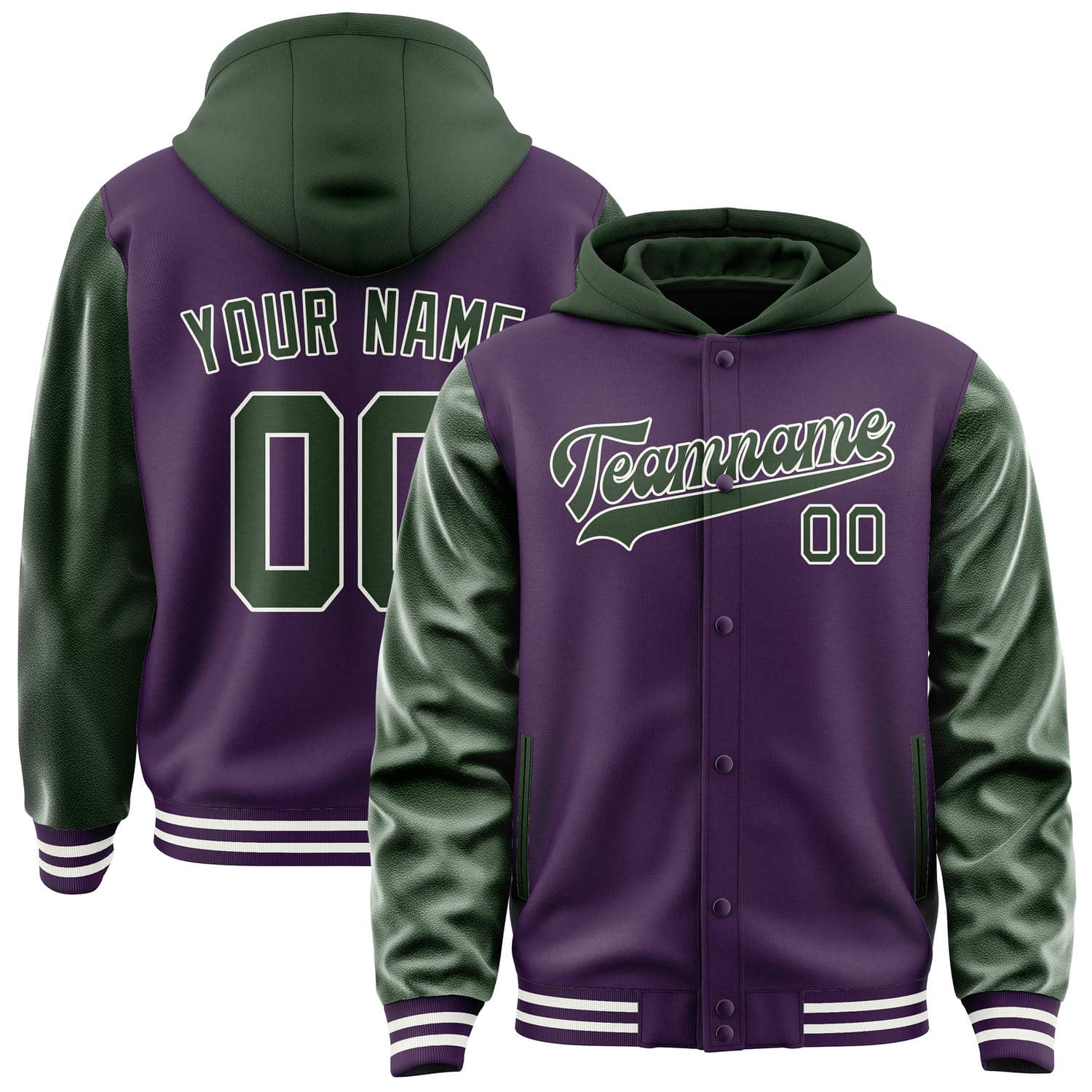 Custom Purple Dark Green Jacket