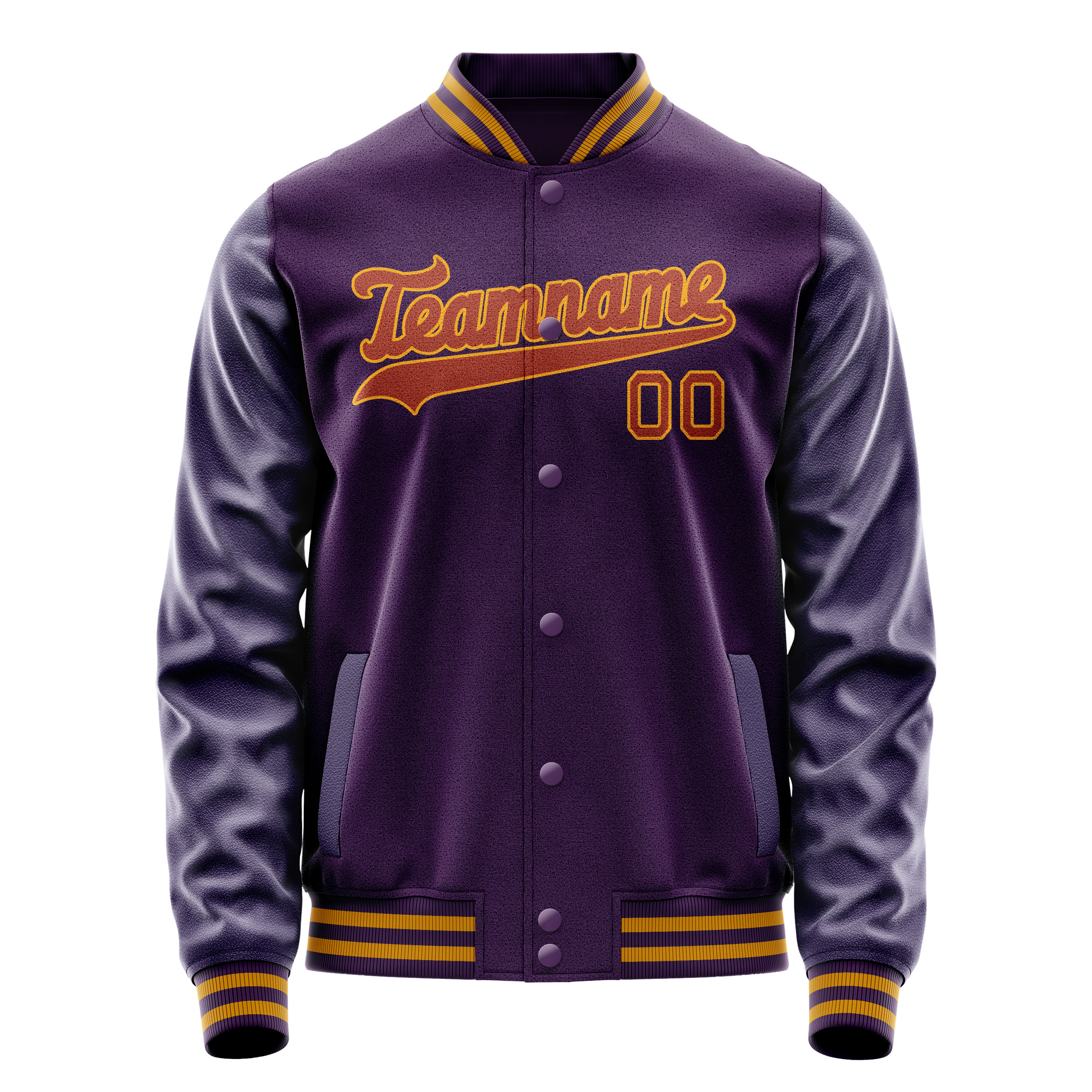 Custom Purple Red Solid Color Varsity Letterman Jacket JA02240617KZ369