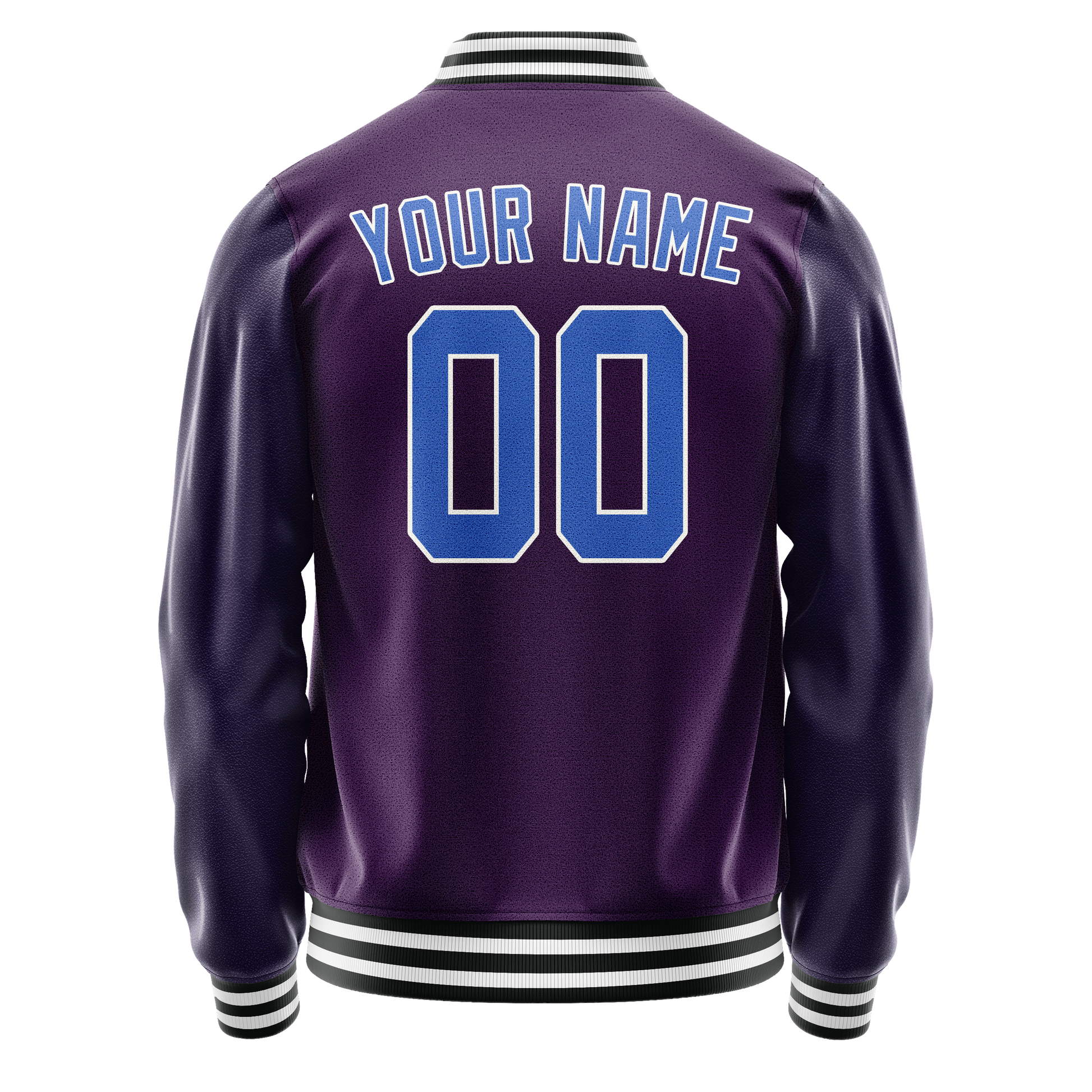 Custom Purple Teal Solid Color Varsity Letterman Jacket JA02240617KZ363