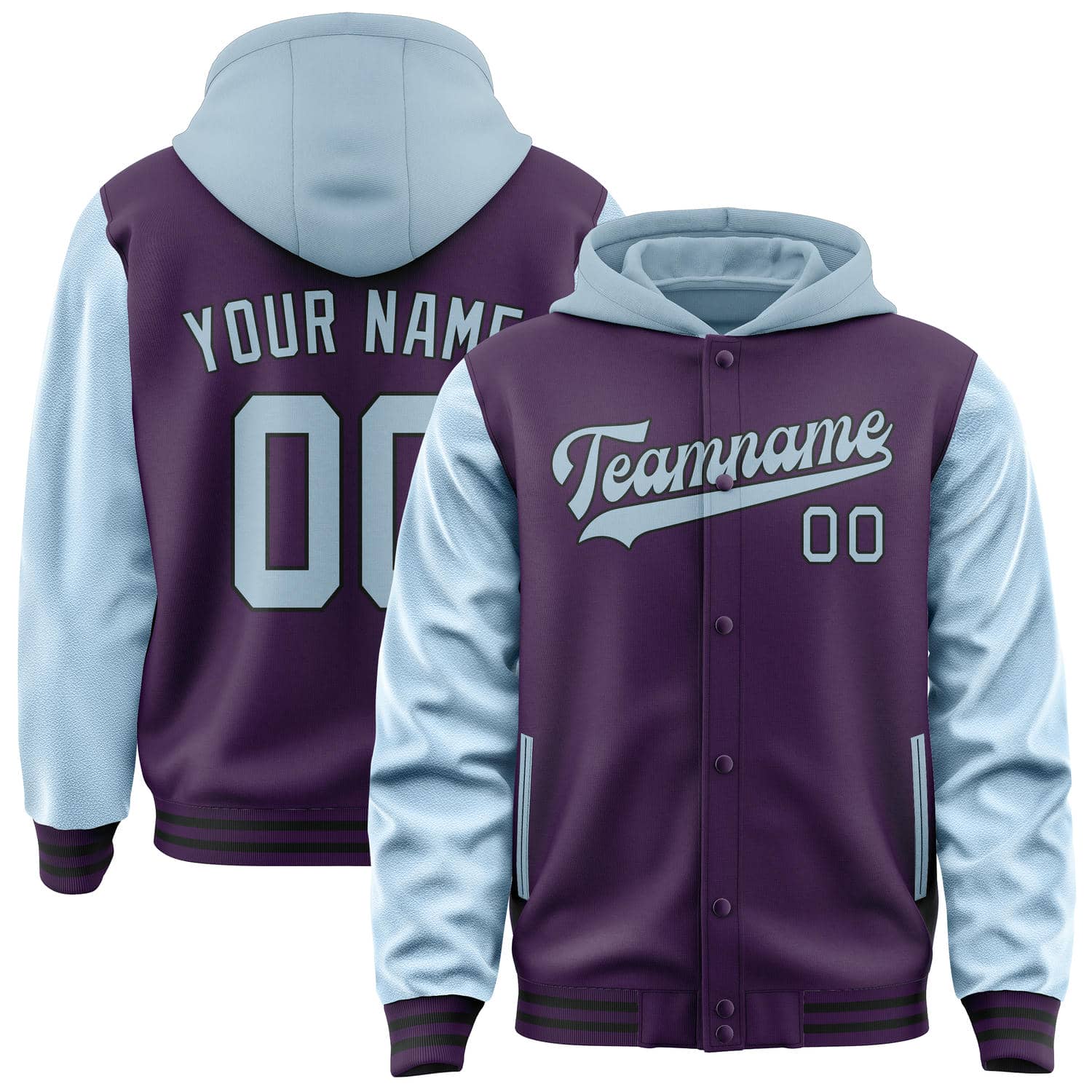 Custom Purple Light Blue Jacket