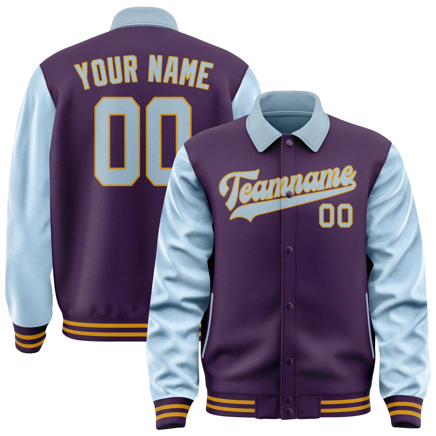 Custom Purple Light Blue Jacket
