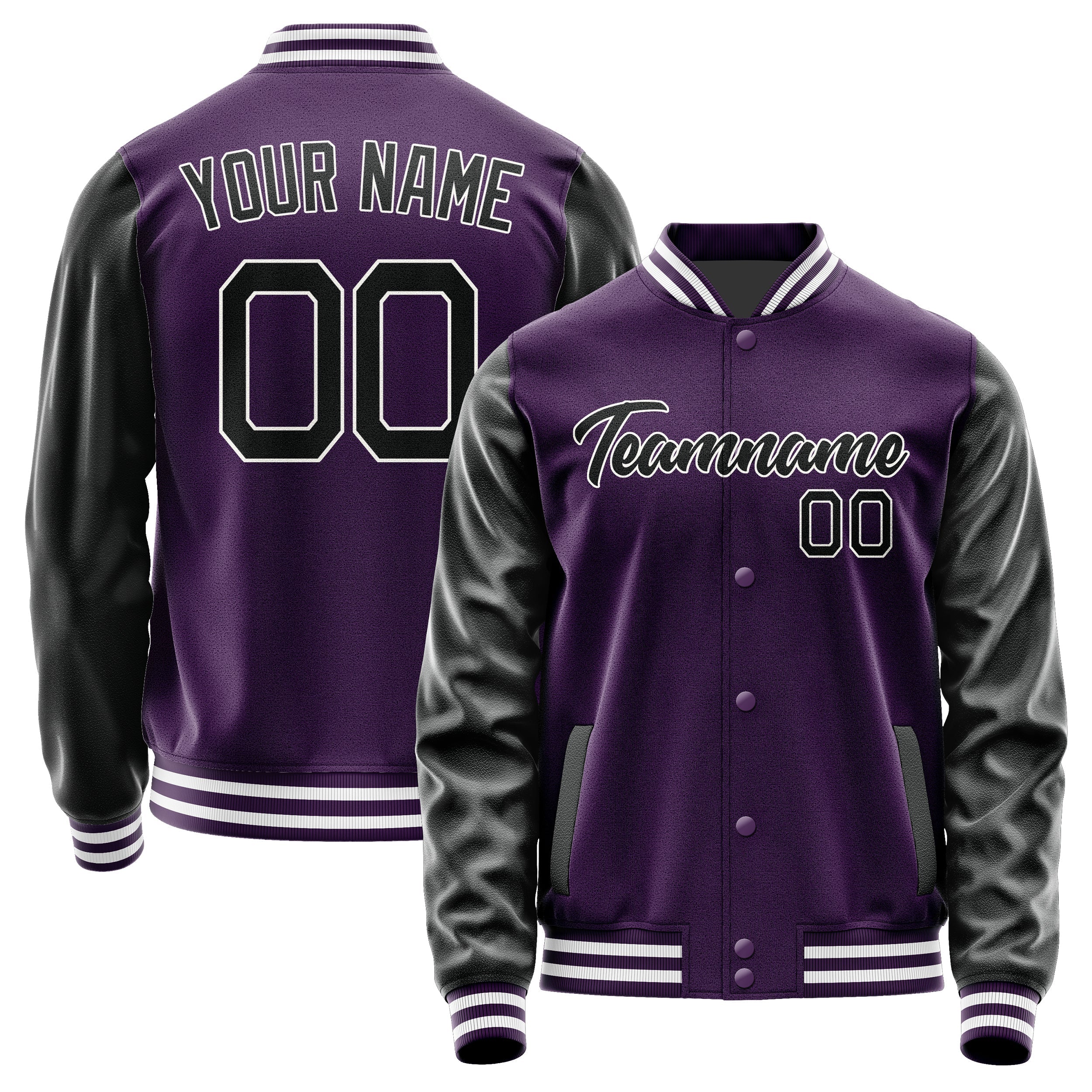 Custom Purple Black Jacket JA0707170718B21817