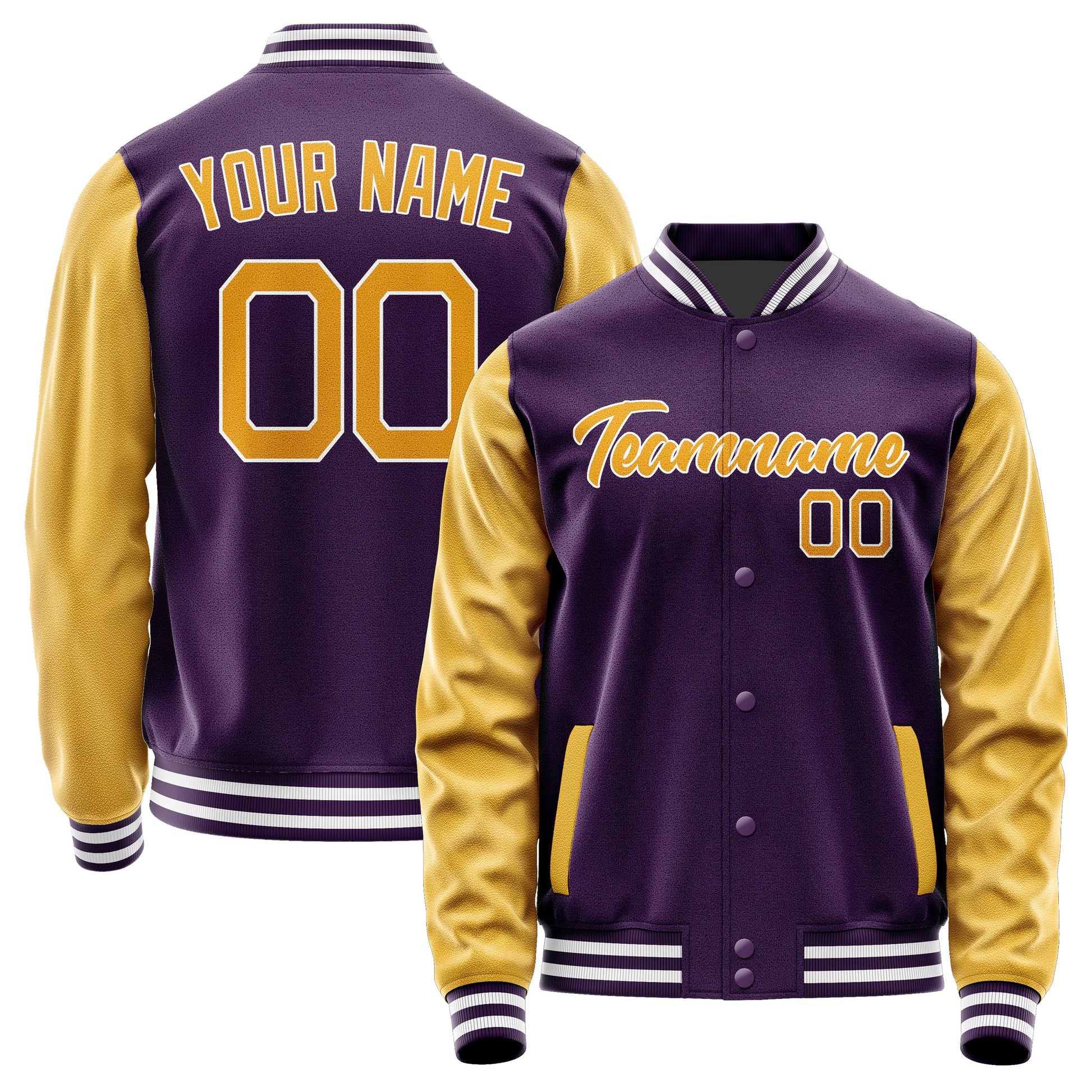 Custom Purple Yellow Jacket JA0707190718B21819