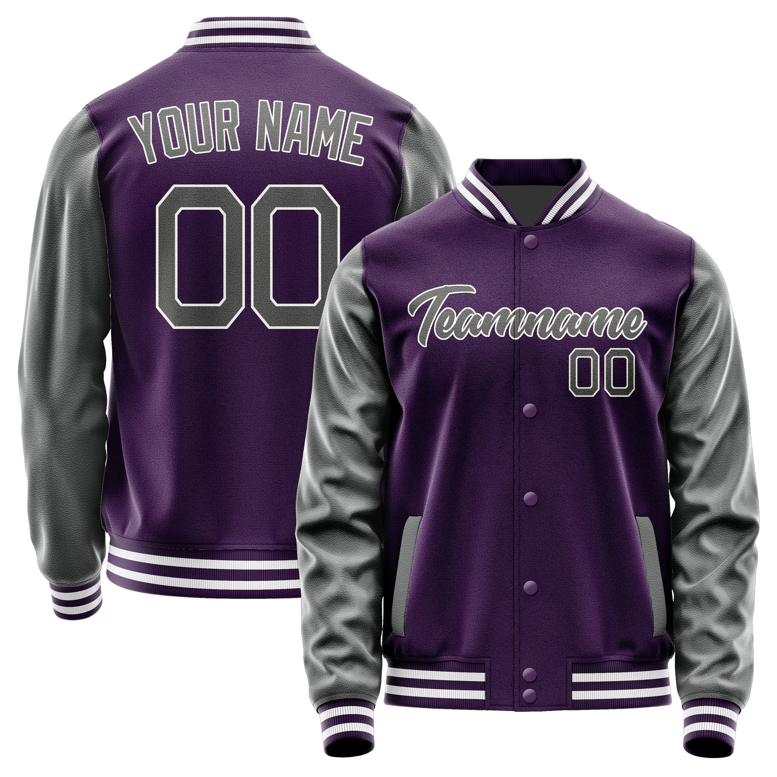 Custom Purple Dark Grey Jacket JA0707200718B21820