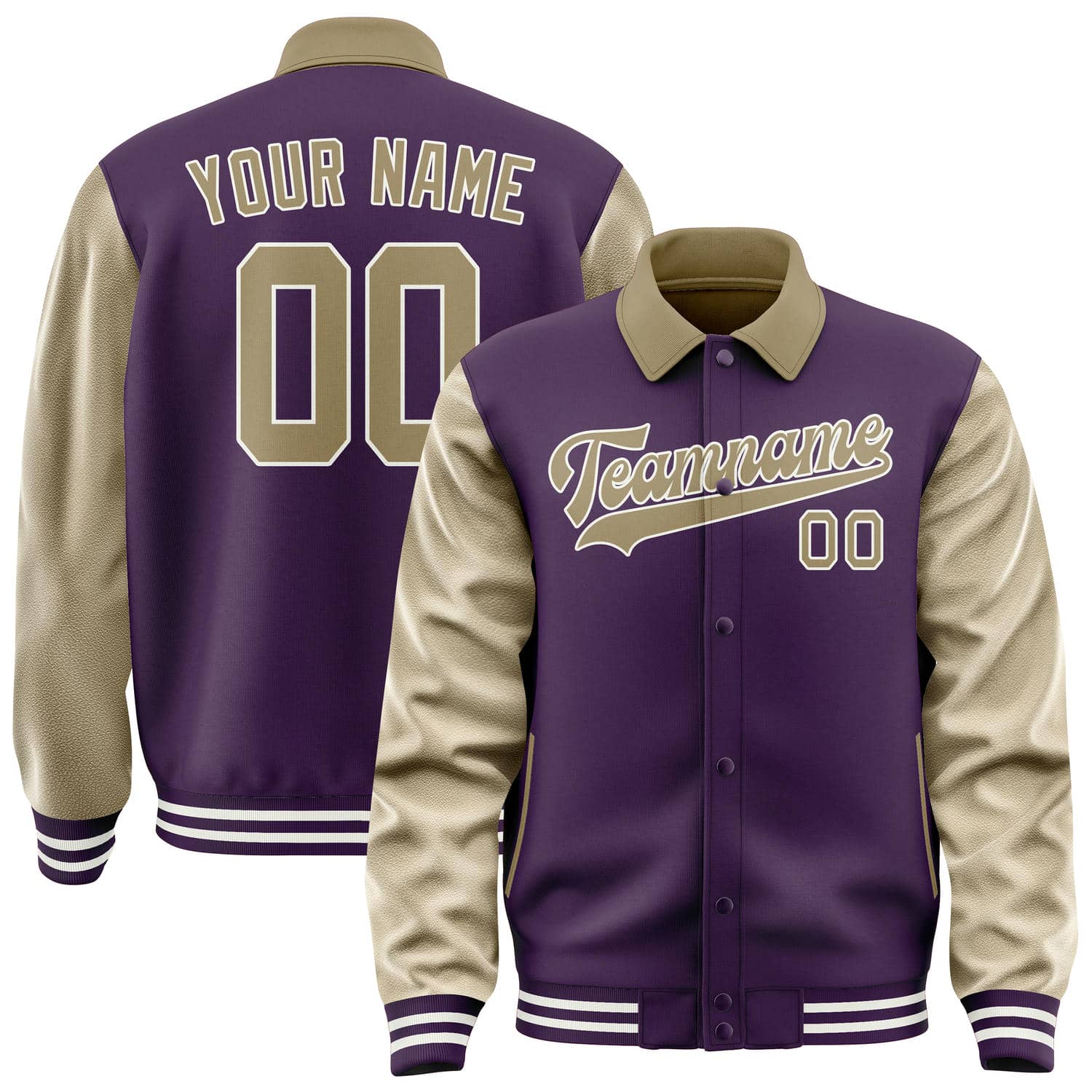 Custom Purple Light Khaki Jacket
