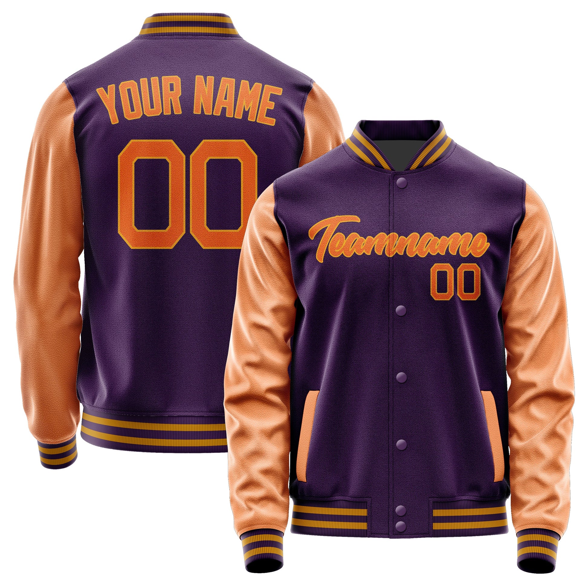 Custom Purple Orange Jacket JA0707280719B21928