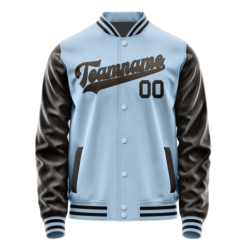 Custom Light Blue Brown Jacket JA0808010817B31701