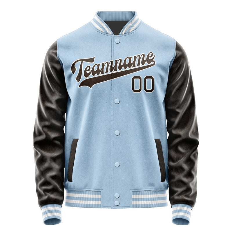 Custom Light Blue Brown Jacket JA0808010818B31801