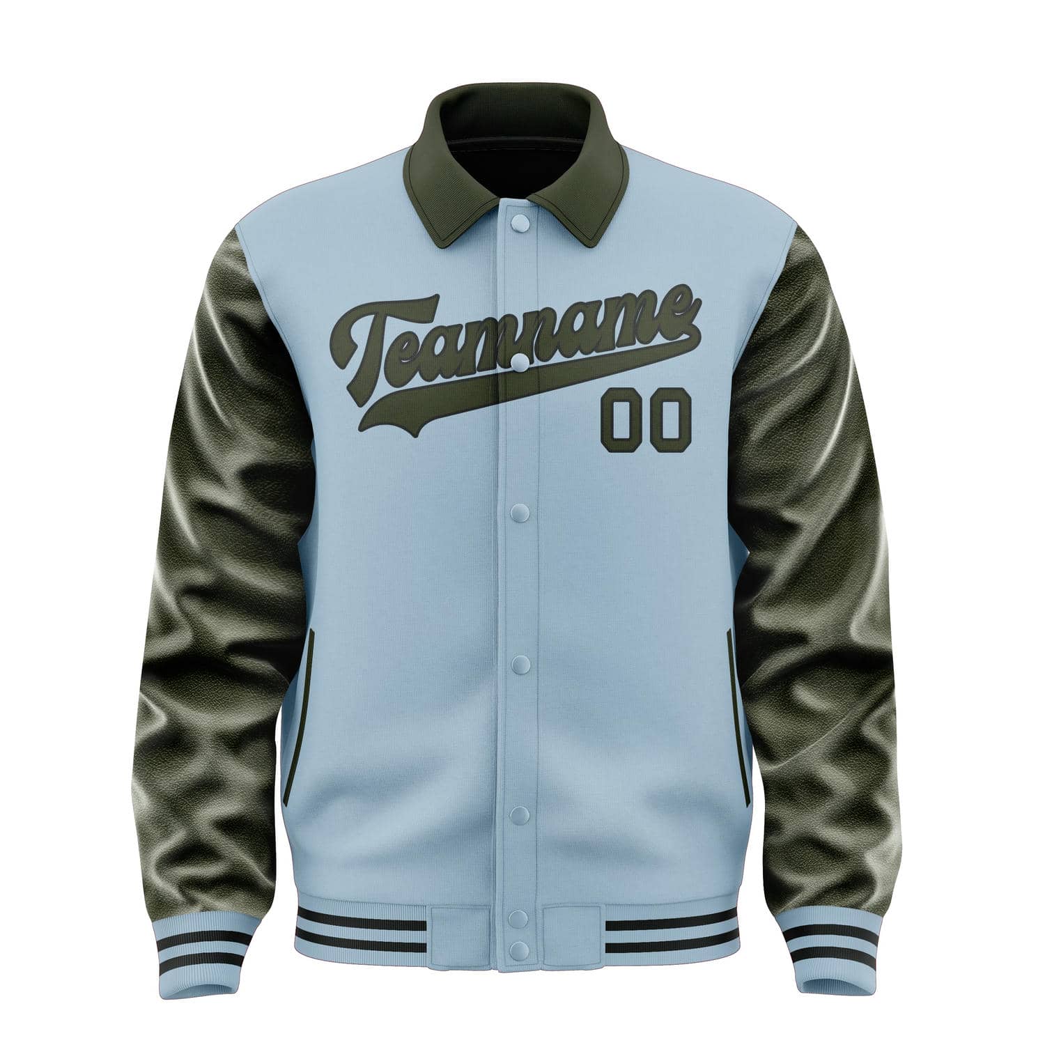Custom Light Blue Olive Jacket