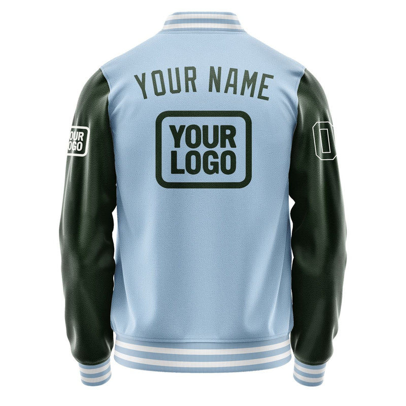 Custom Light Blue Dark Green Jacket JA080806081818060618