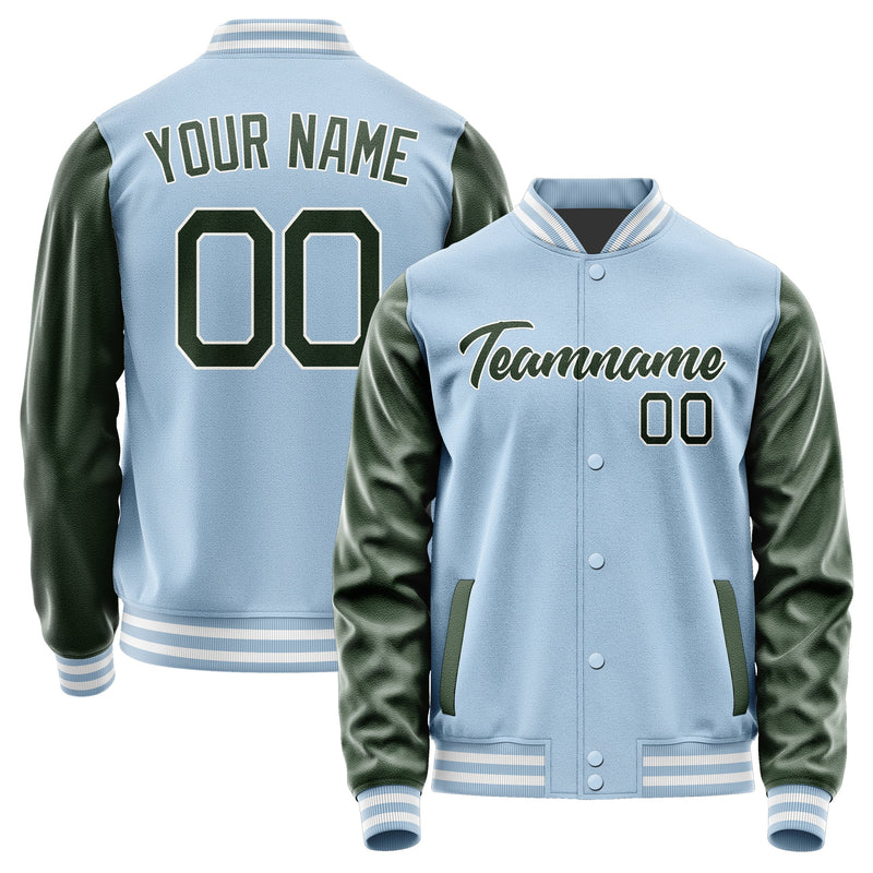 Custom Light Blue Dark Green Jacket JA0808060818B21806
