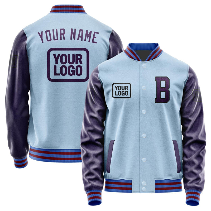 Custom Light Blue Purple Jacket JA080807091517070717