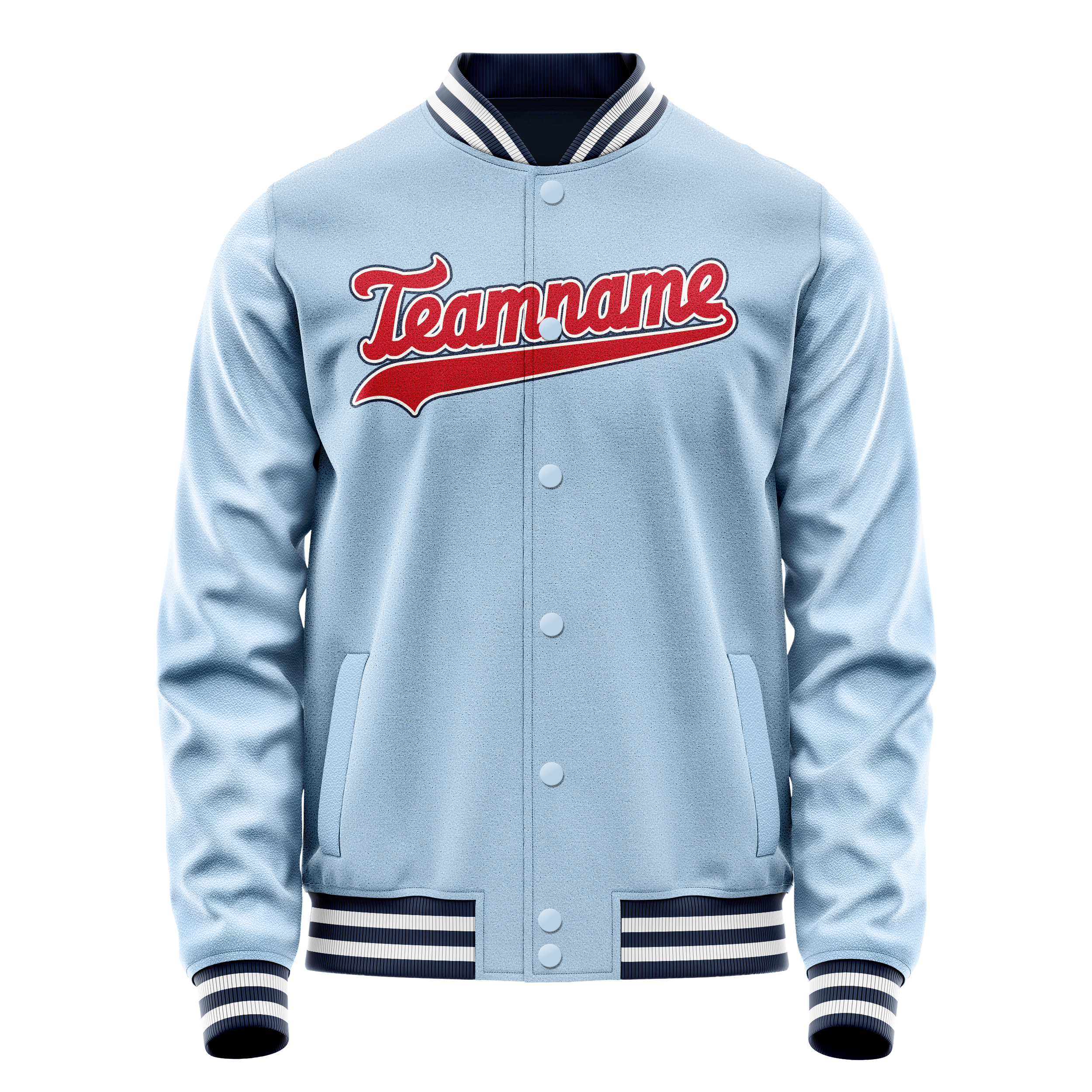 Custom Light-Blue Royal Solid Color Varsity Letterman Jacket JA02240617JC248