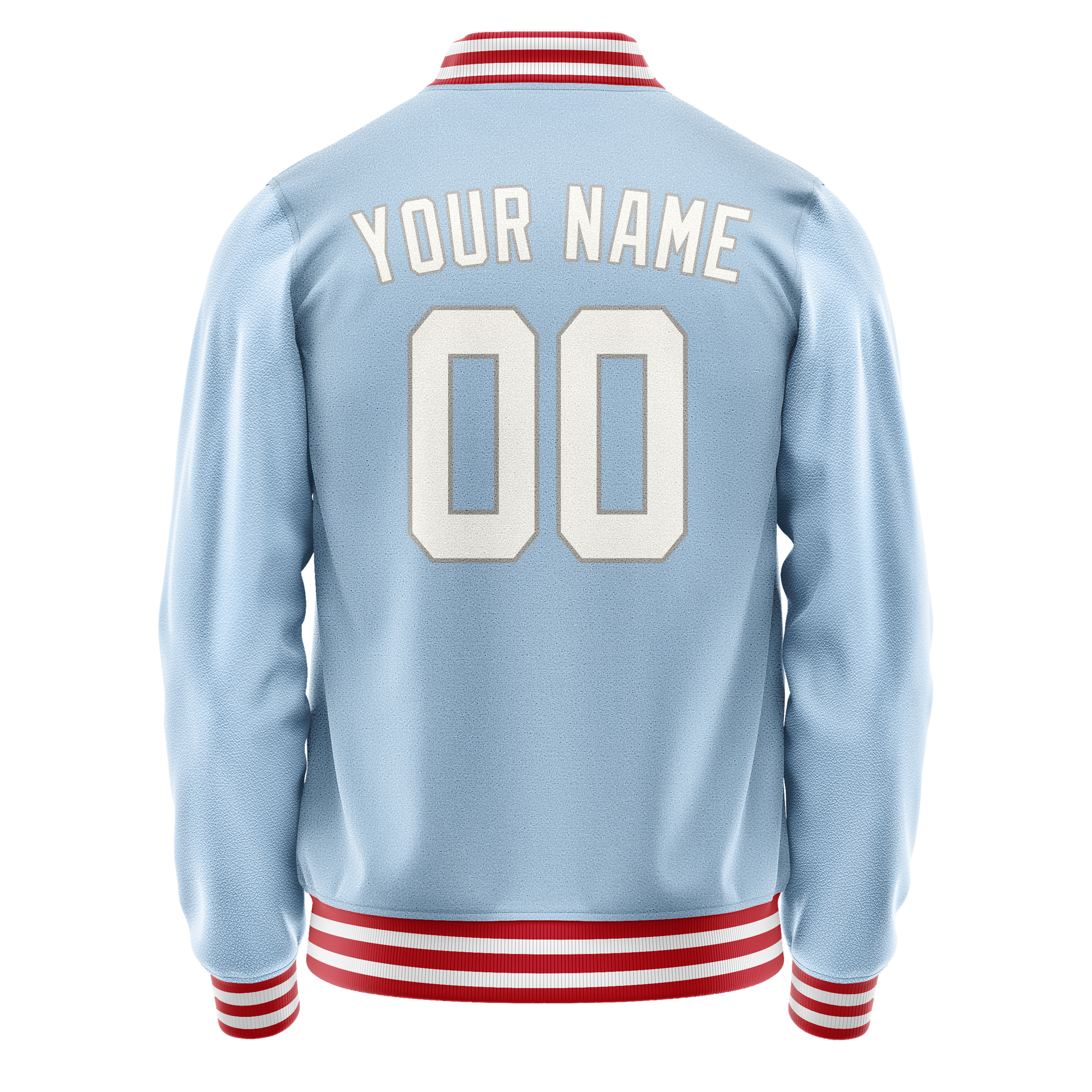 Custom Light-Blue White Solid Color Varsity Letterman Jacket JA02240617JC262