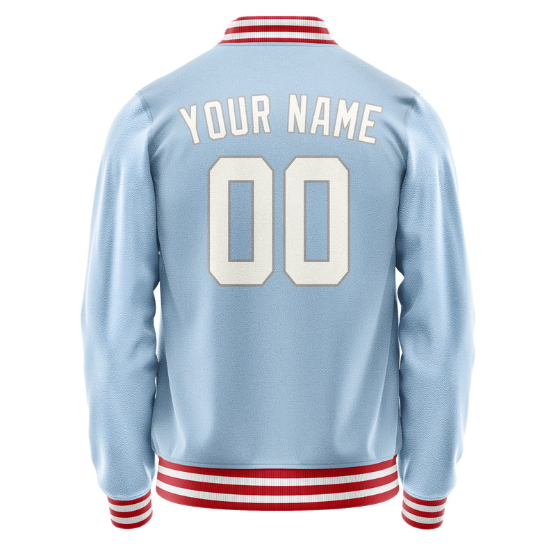 Custom Light-Blue White Solid Color Varsity Letterman Jacket JA02240617JC262