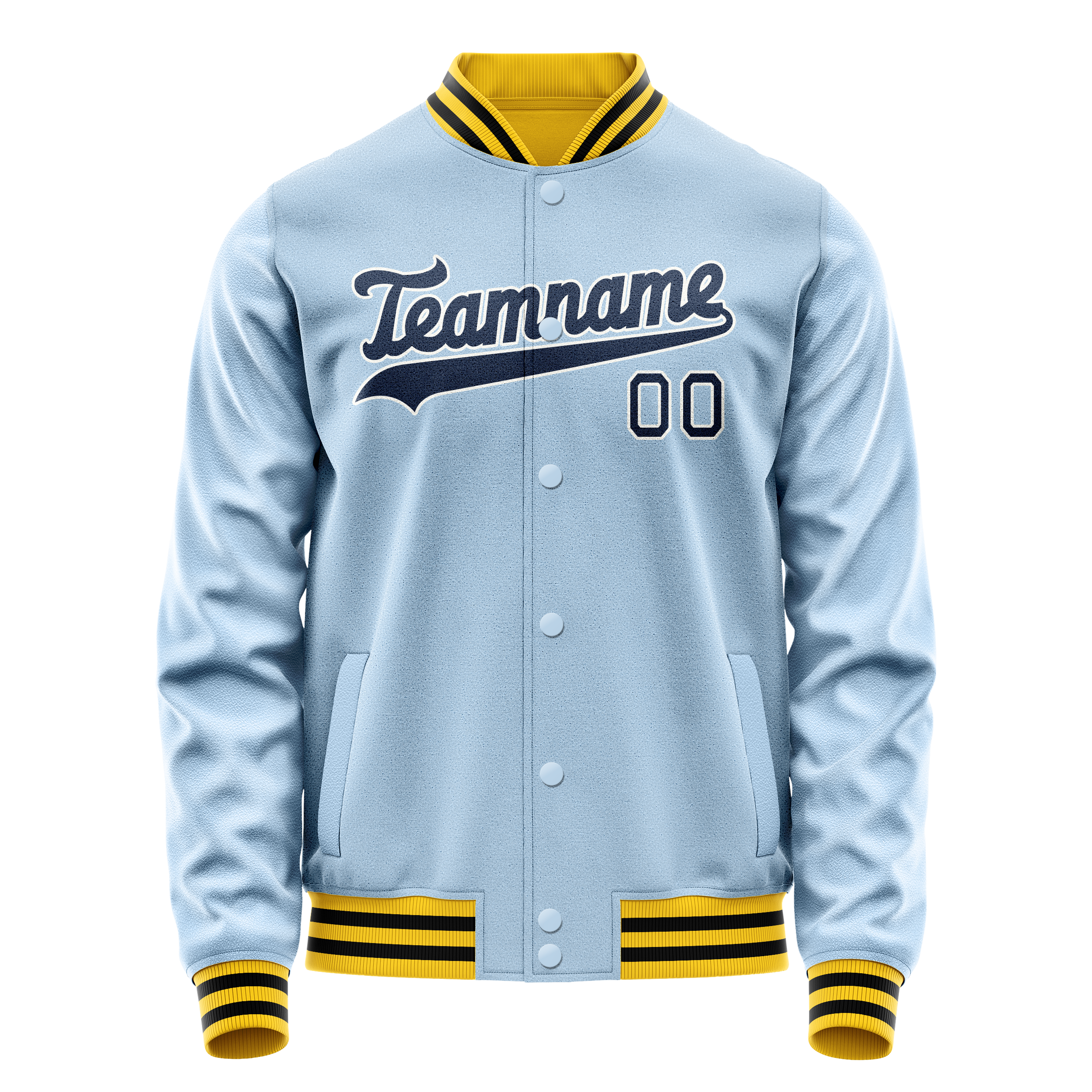 Custom Light-Blue Royal Solid Color Varsity Letterman Jacket JA02240617JC252