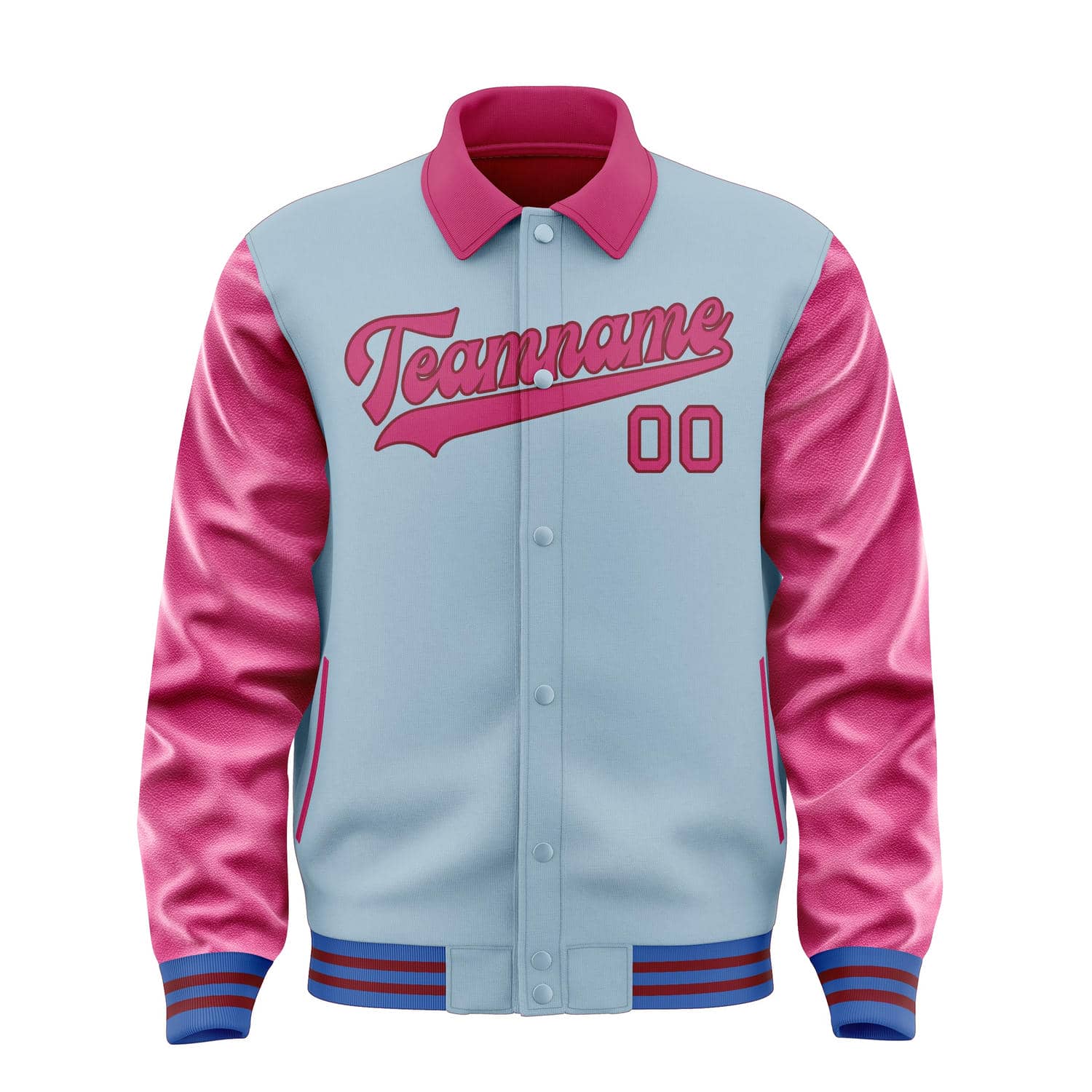 Custom Light Blue Pink Jacket
