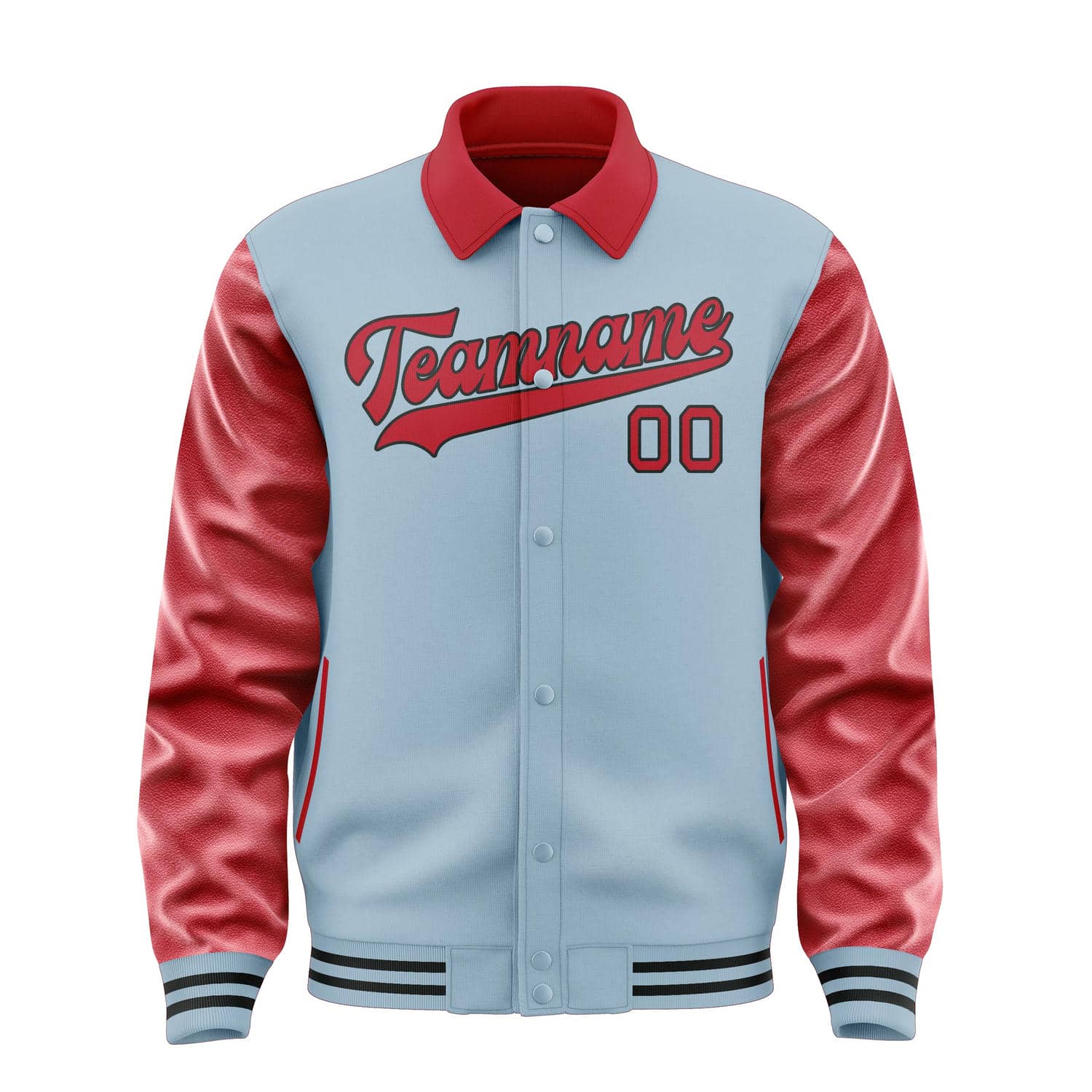 Custom Light Blue Red Jacket