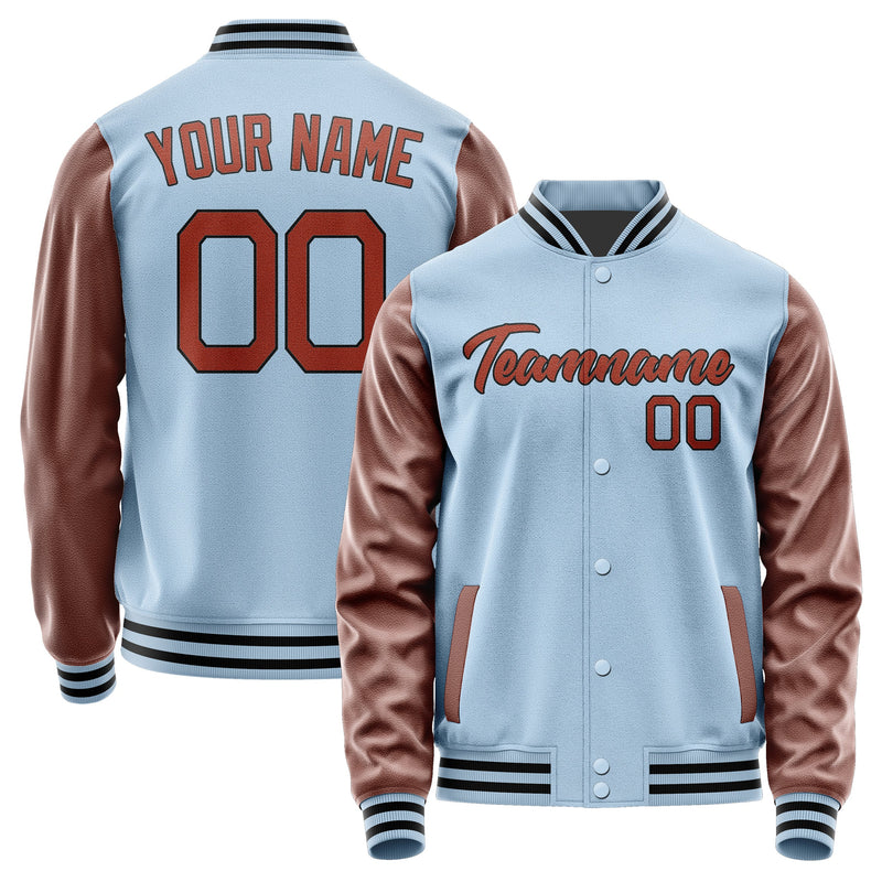 Custom Light Blue Coral Red Jacket JA0808160817B21716