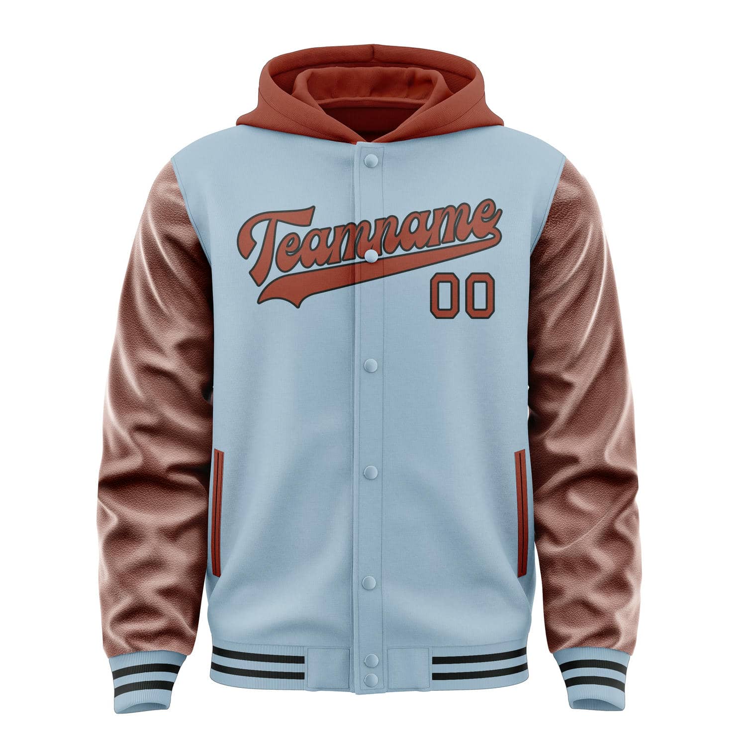 Custom Light Blue Coral Red Jacket