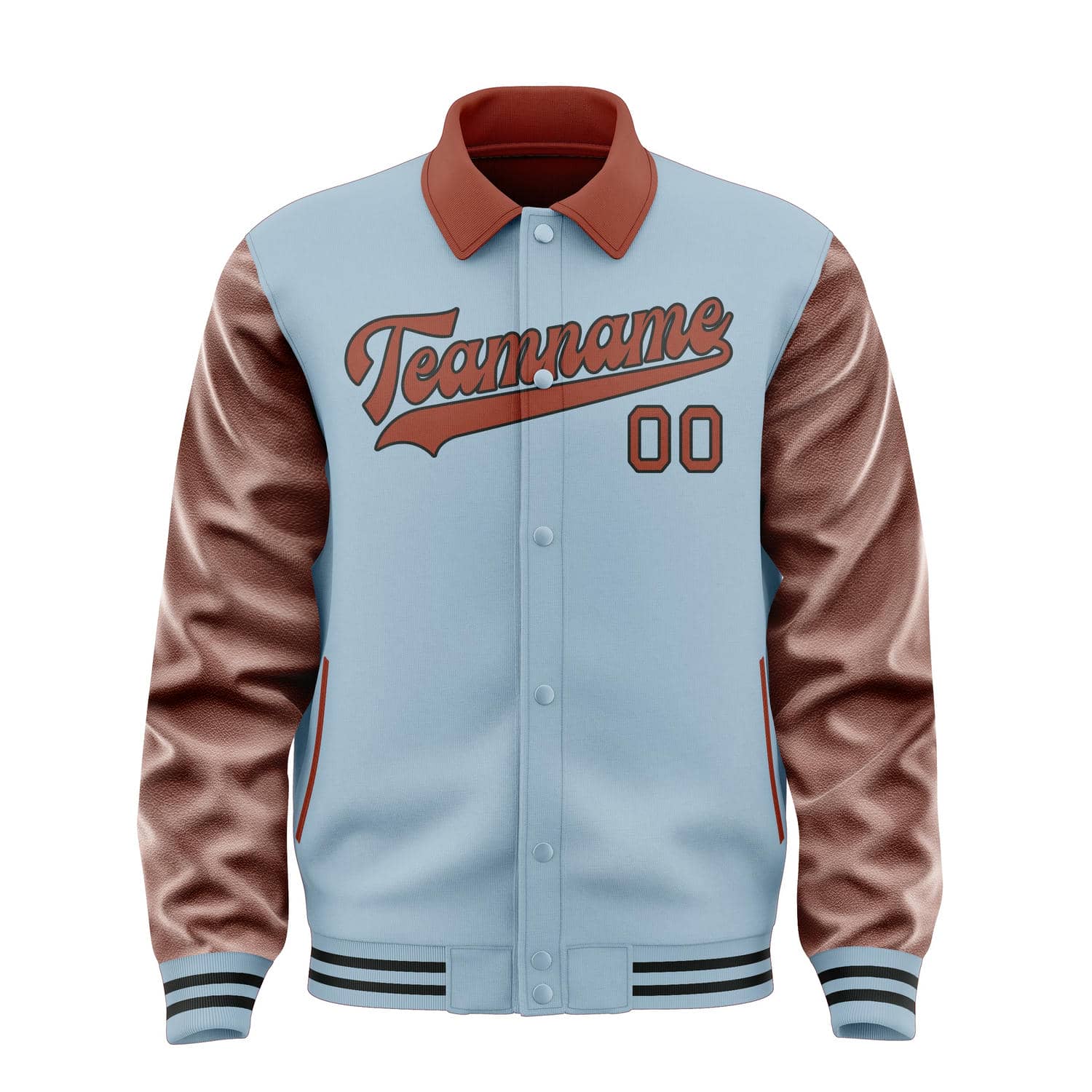 Custom Light Blue Coral Red Jacket