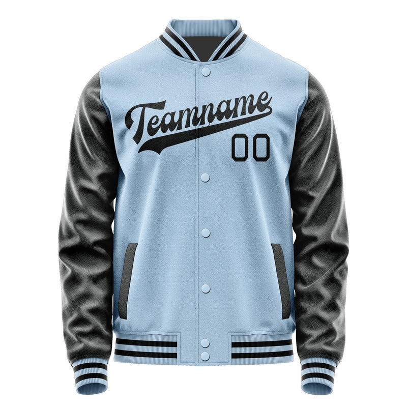Custom Light Blue Black Jacket JA0808170817B31717