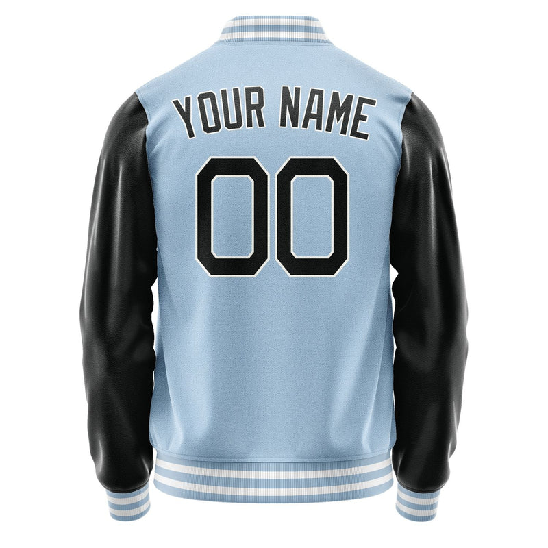 Custom Light Blue Black Jacket JA0808170818B21817
