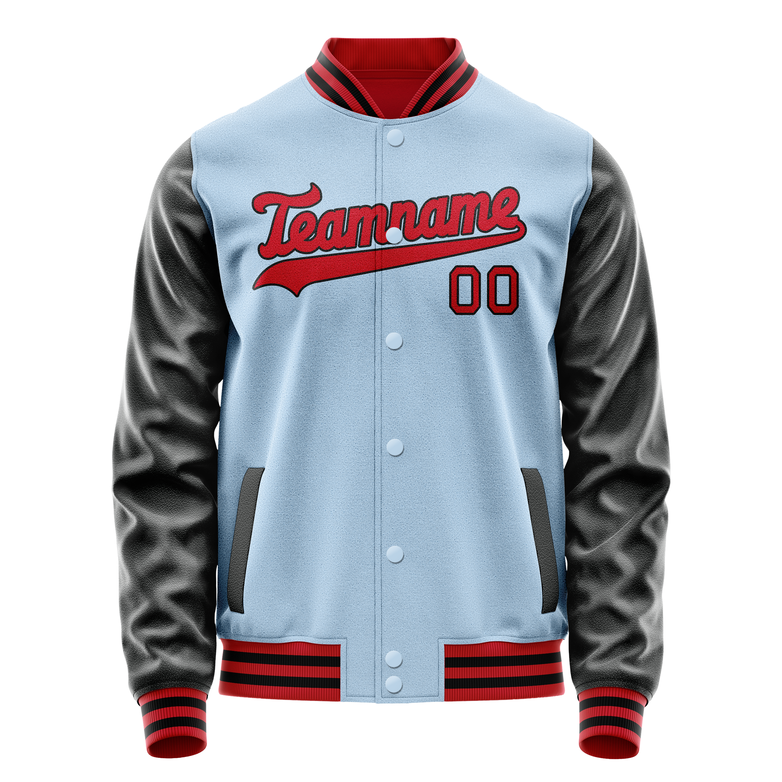 Custom Light-Blue Crimson Solid Color Varsity Letterman Jacket JA02240617JC257