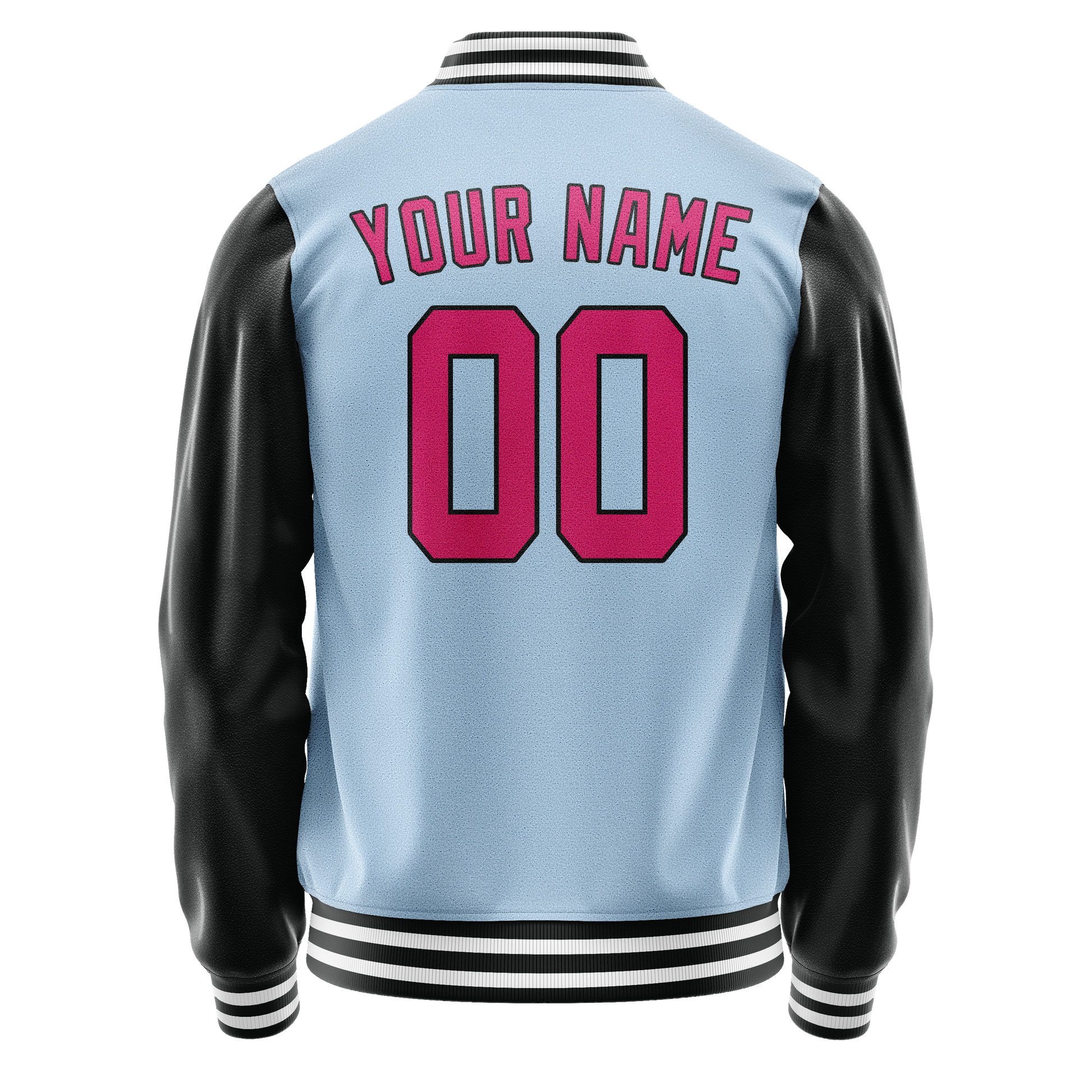 Custom Light-Blue Pink Solid Color Varsity Letterman Jacket JA02240617JC254