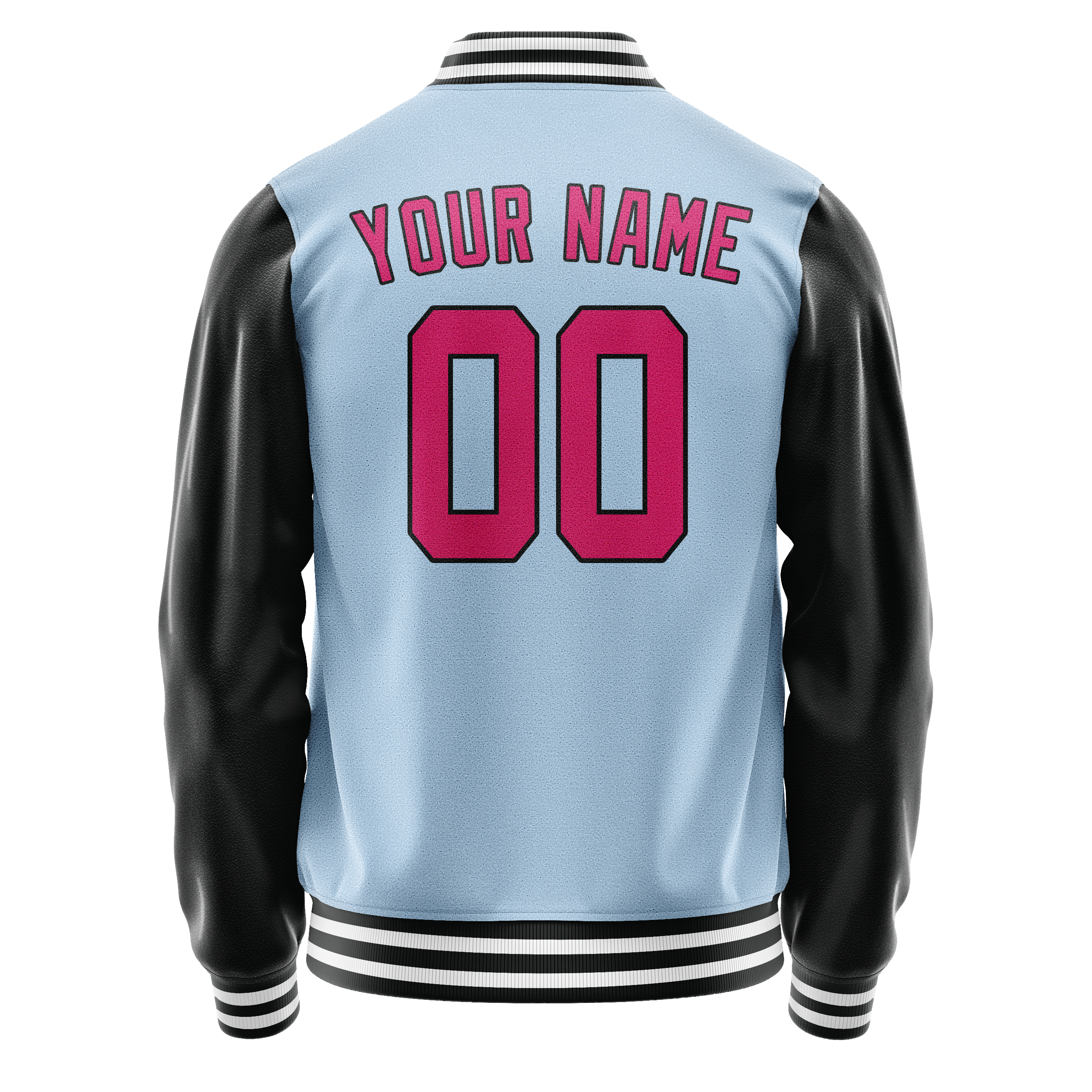 Custom Light-Blue Pink Solid Color Varsity Letterman Jacket JA02240617JC254