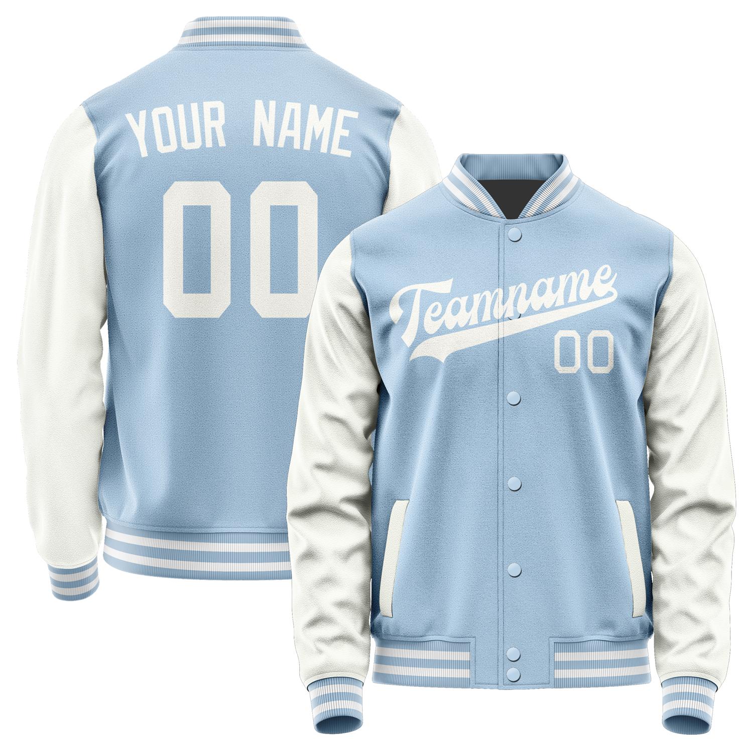 Custom Light Blue White Jacket JA0808180818B31818
