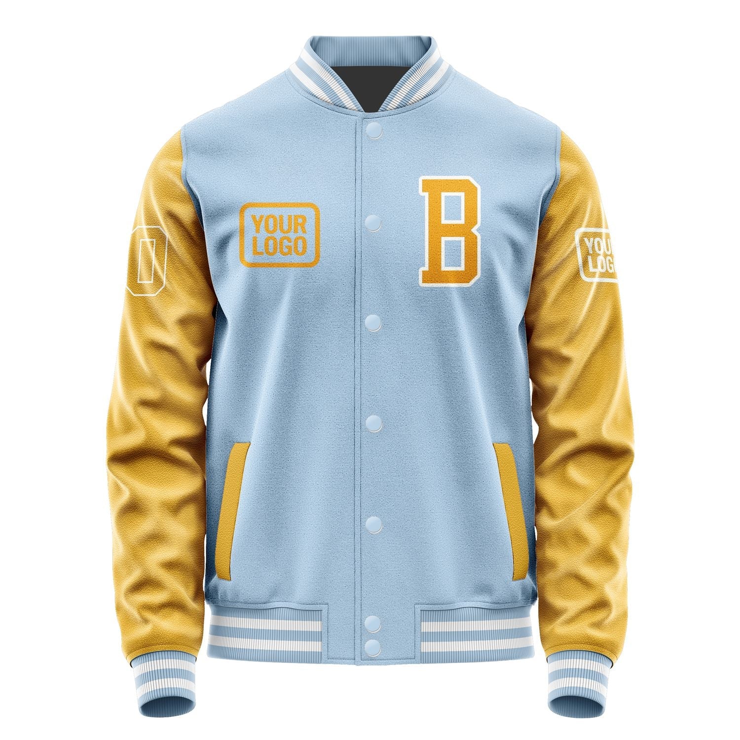 Custom Light Blue Yellow Jacket JA080819081818191918