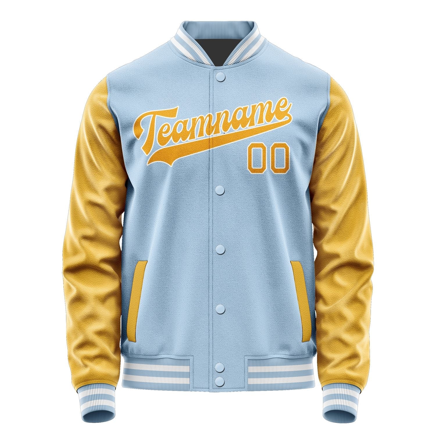 Custom Light Blue Yellow Jacket JA0808190818B31819