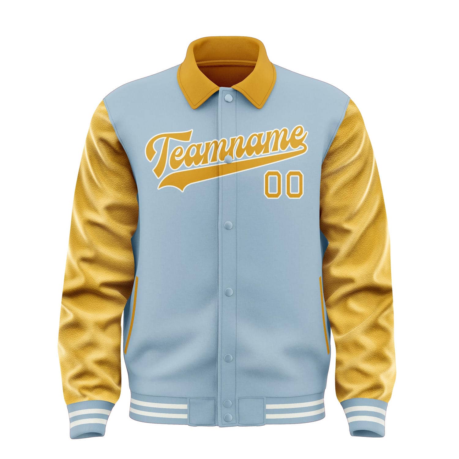Custom Light Blue Yellow Jacket