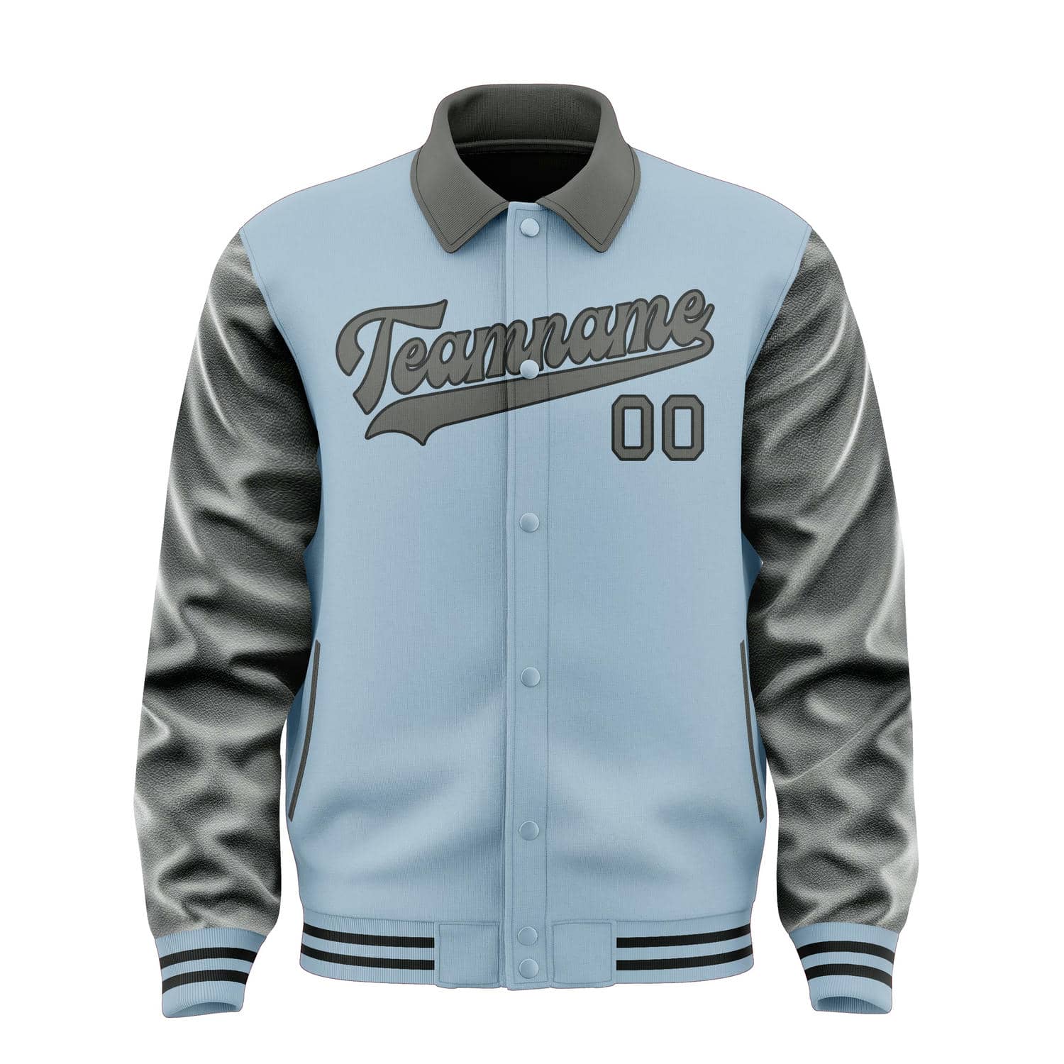 Custom Light Blue Dark Grey Jacket