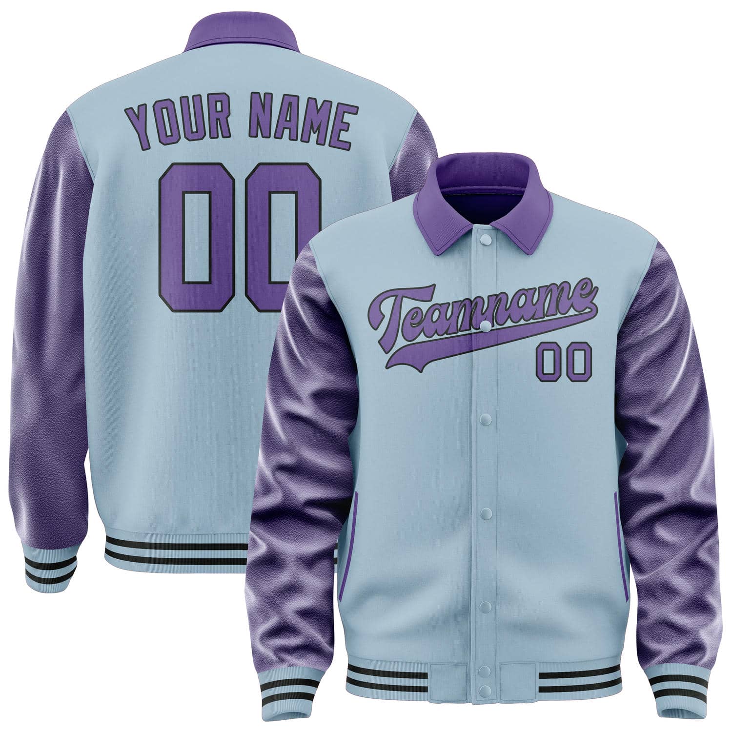 Custom Light Blue Light Purple Jacket