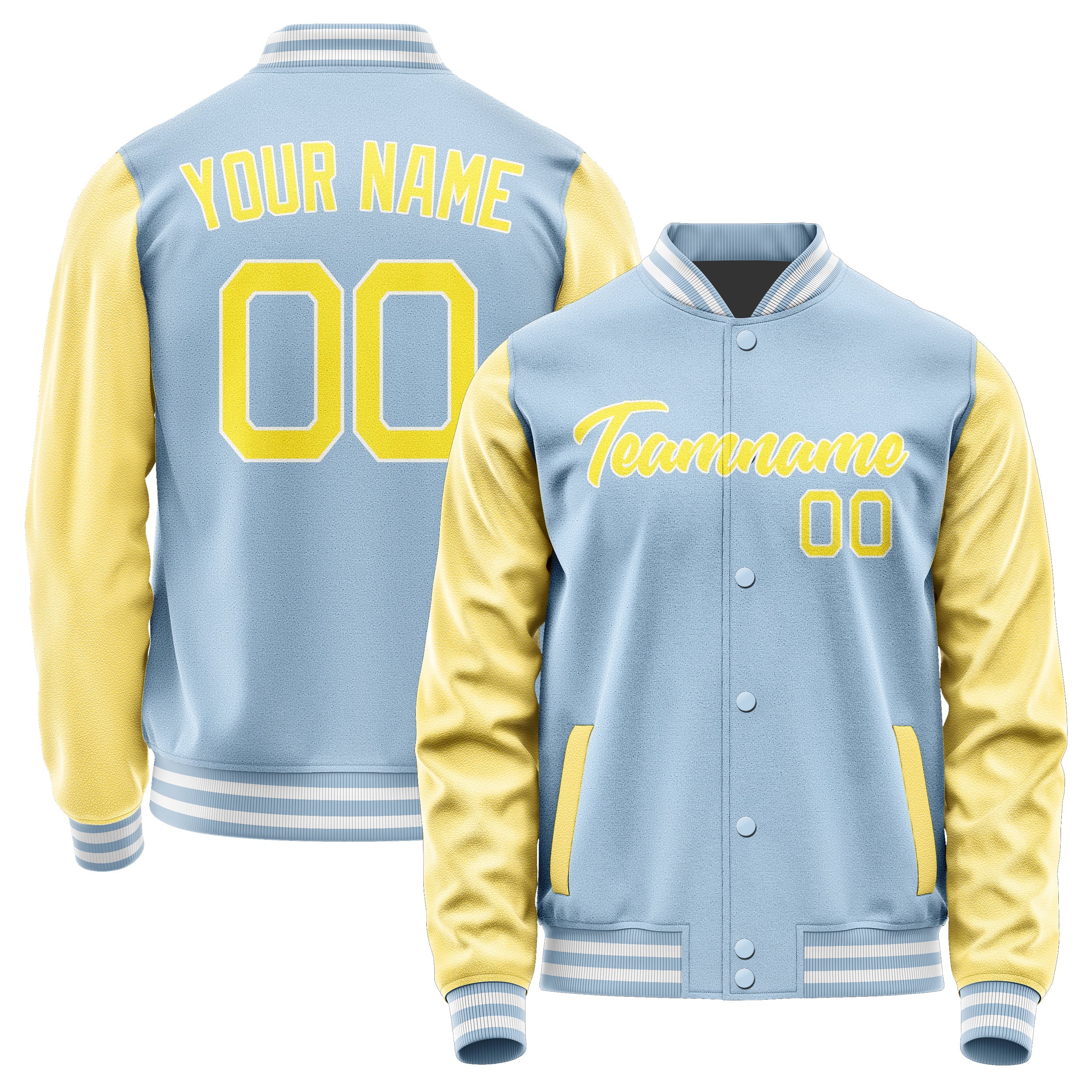 Custom Light Blue Light Yellow Jacket JA0808260818B21826