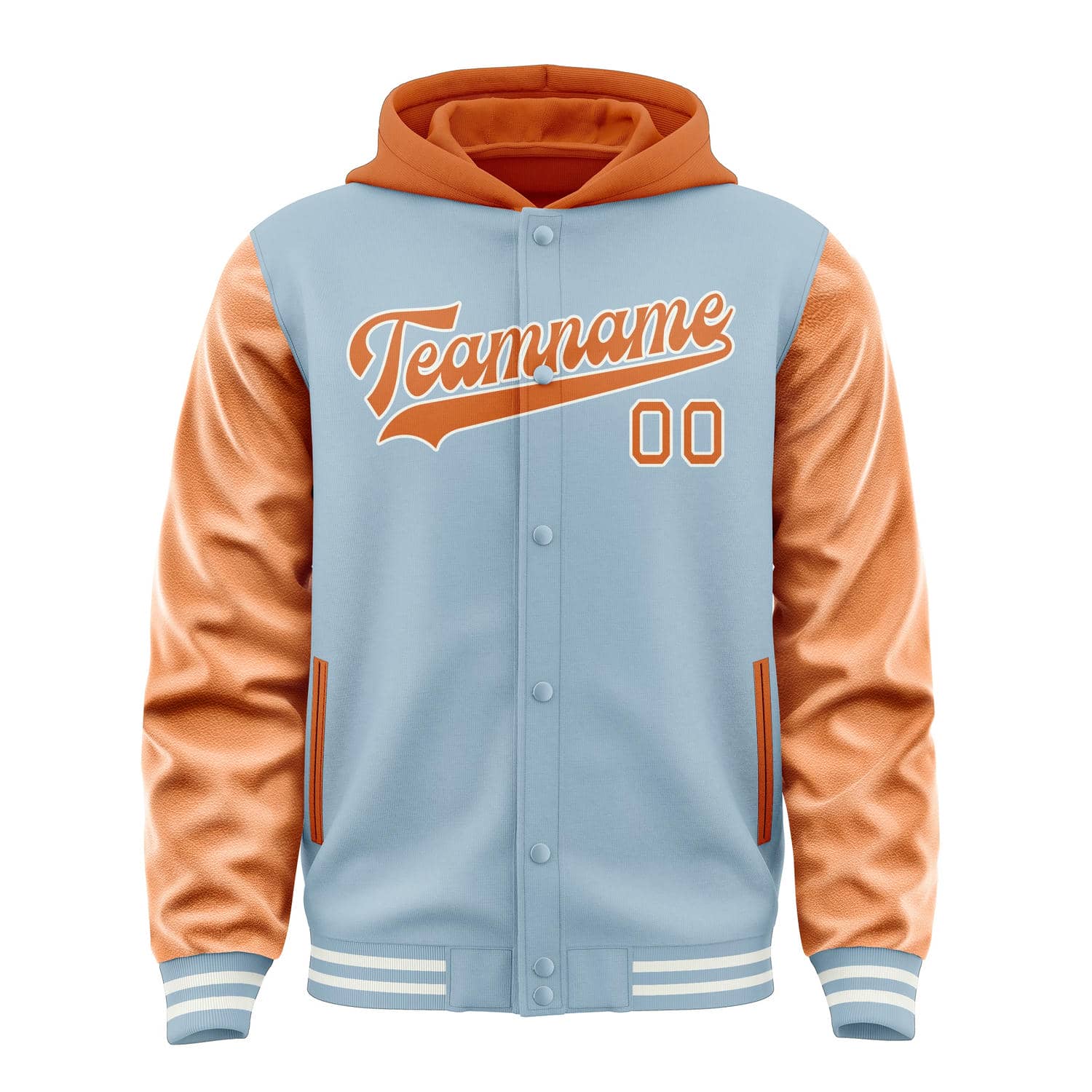 Custom Light Blue Orange Jacket