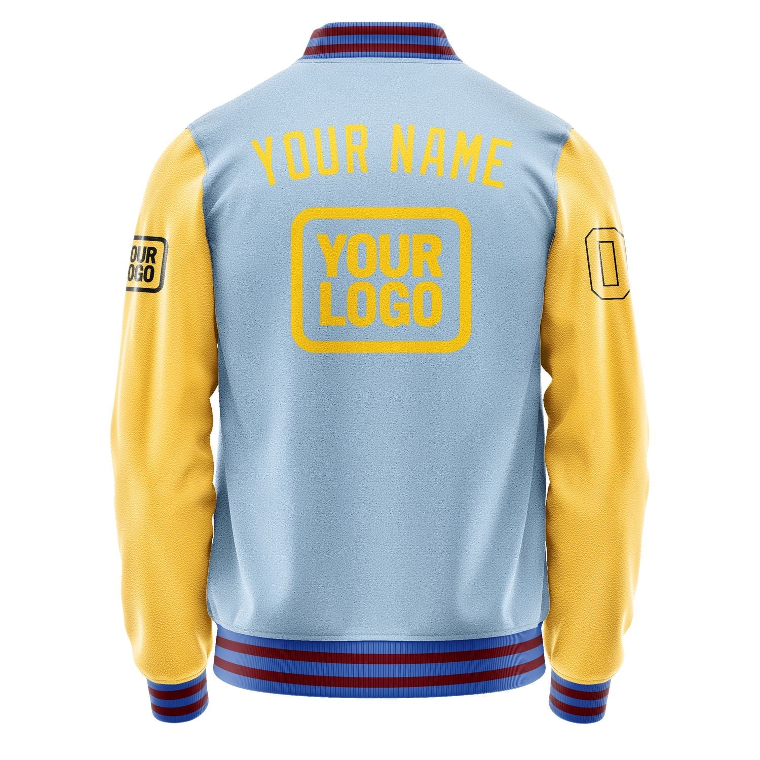 Custom Light Blue Gold Jacket JA080830091517303017