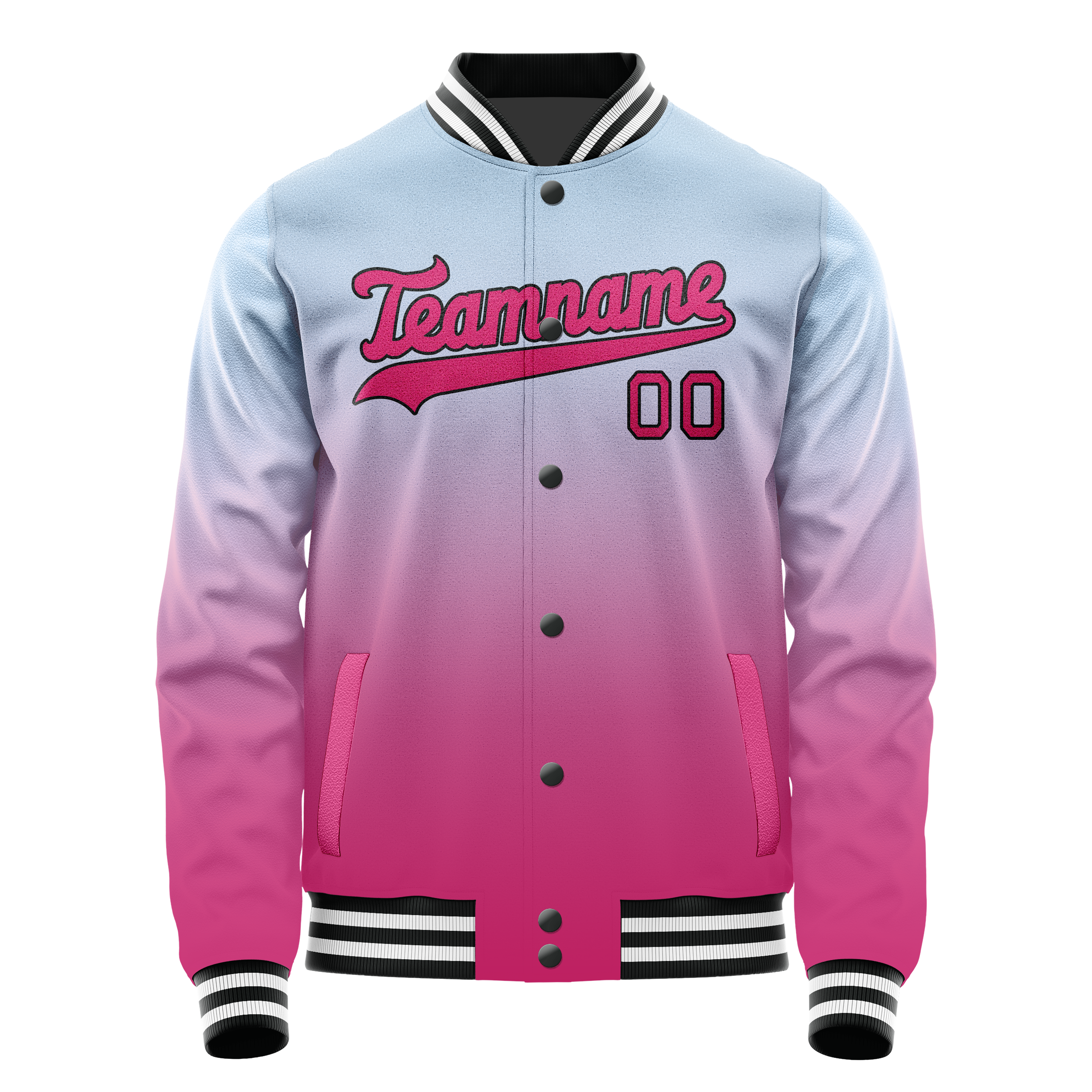 Custom Light-Blue Pink Gradient Varsity Letterman Jacket JA02240617JC241